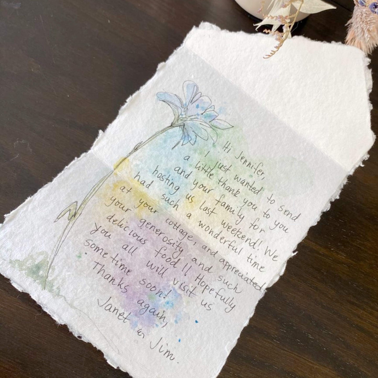 Wanderings Handmade White Deckle Edge All-in-One Card Envelopes - 4" x 6" (10.5 x 16cm) - Package of 25 - for Announcements Wedding Invitations Greeting Cards Crafts - 150 GSM