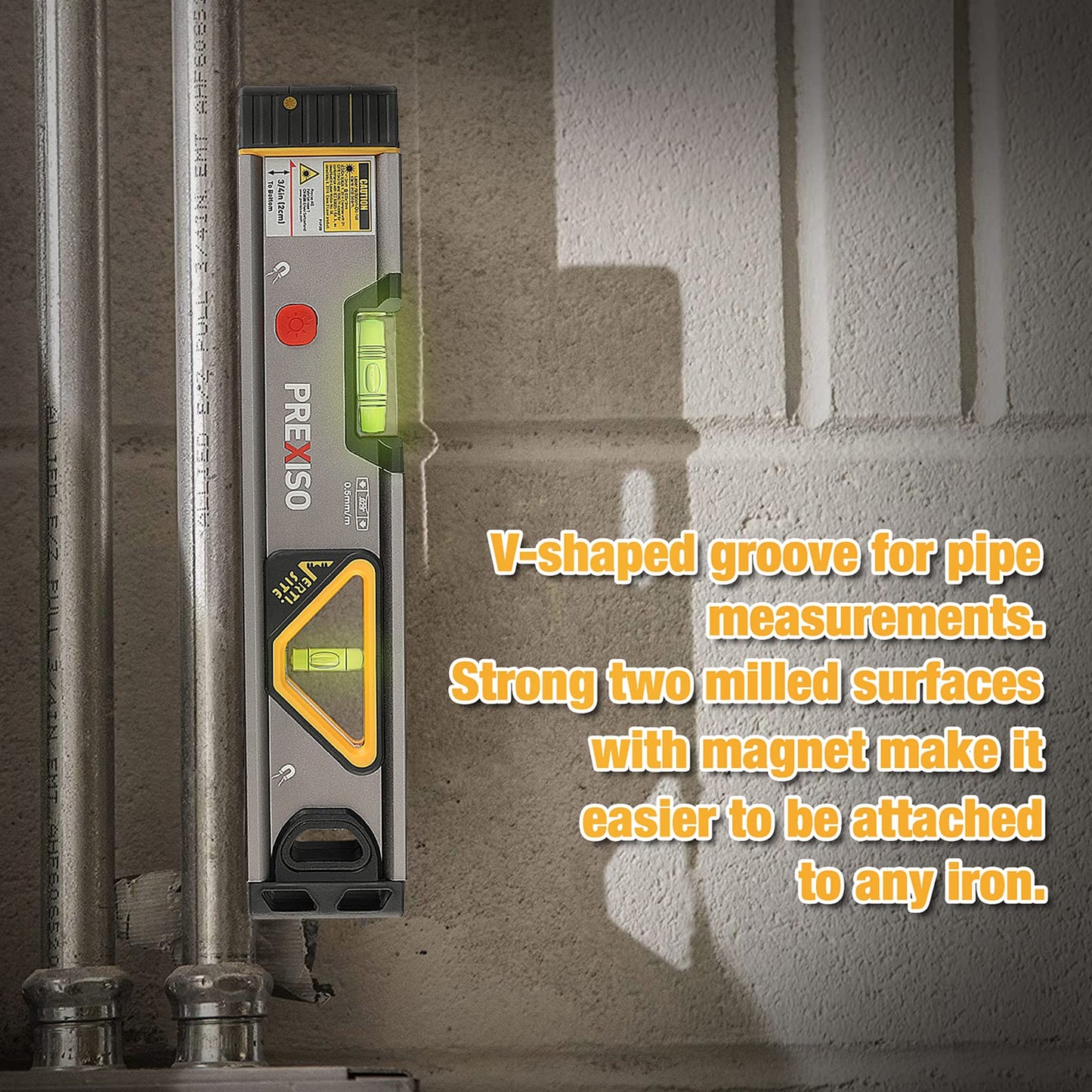 PREXISO 2-in-1 Laser Level Tool with Light, 100 Ft Alignment Point & 30 Ft Leveling Line, Magnetic Laser Spirit Level for Construction Picture Hanging Wall Writing Painting Home Renovation
