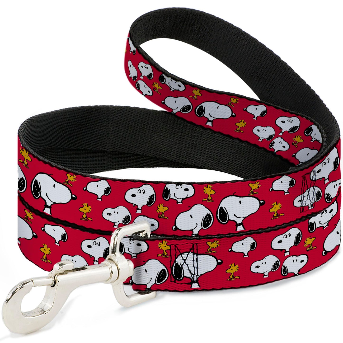Peanuts Worldwide LLC Pet Leash, Dog Leash, Peanuts Snoopy and Woodstock Poses Scattered Red, 6 Feet Long 1.5 Inch Wide