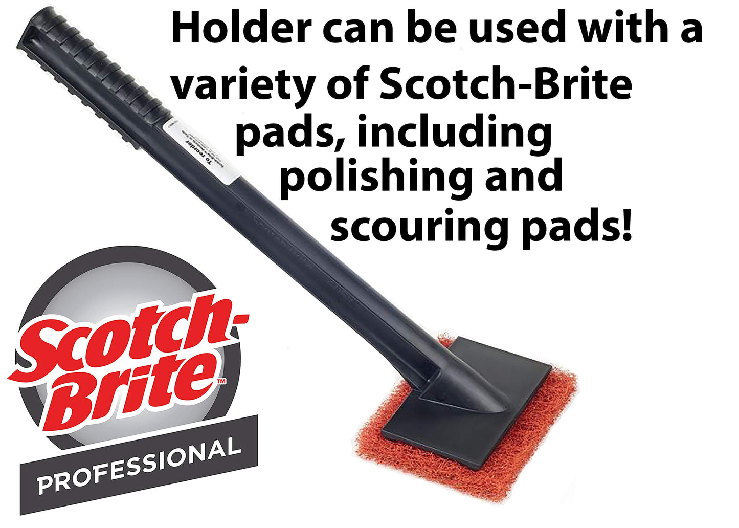 3M Scotch-Brite 405-R Multi-Purpose Pad Holder, 4-11/16" Length x 2-51/64" Width x 16" Thick, Black, 70007000568