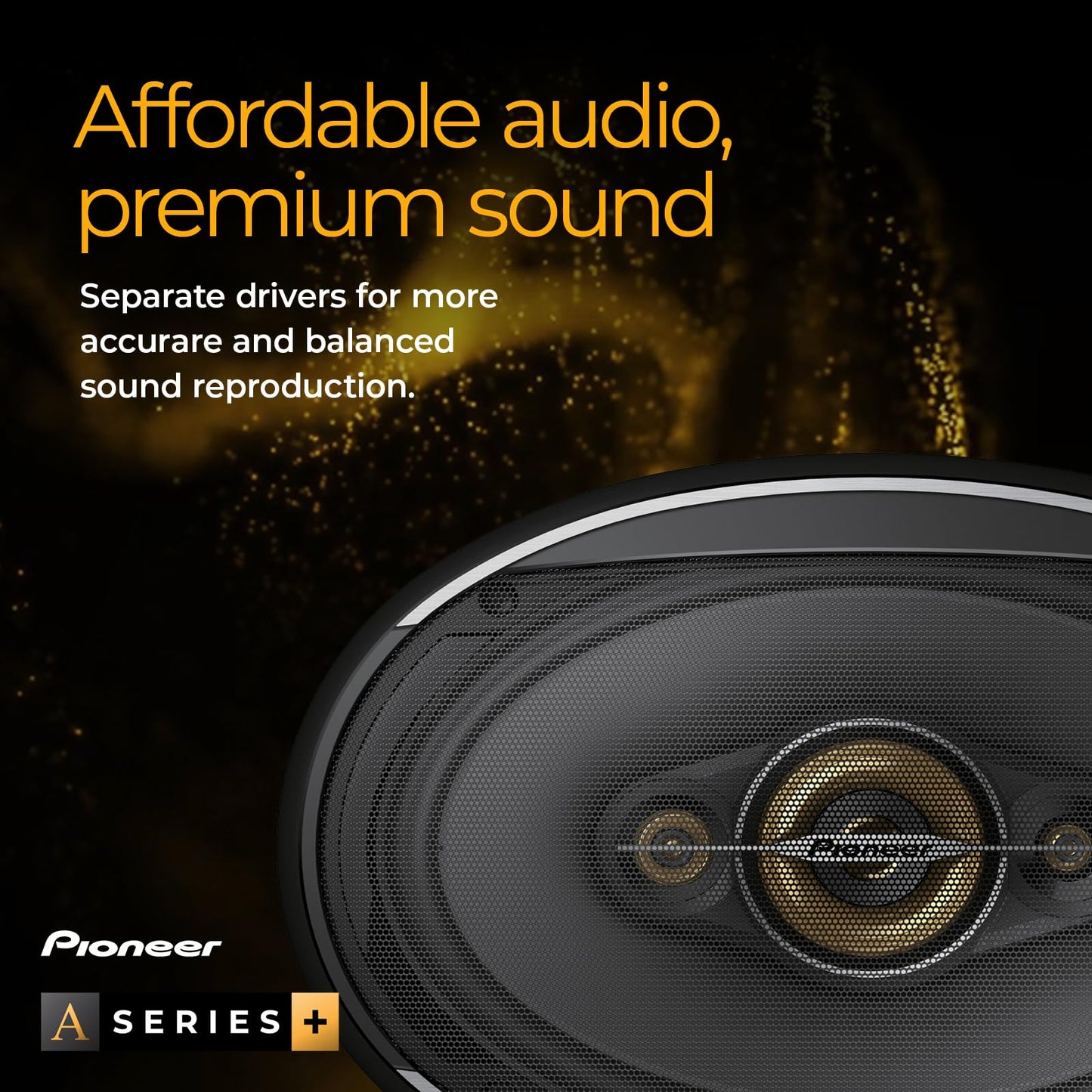 Pioneer A-Series Plus TS-A1081F 4” 2-Way Speakers (Pair) – 230W Max, Balanced Sound + Smooth Treble, Enhanced Bass, Great Stock Replacement