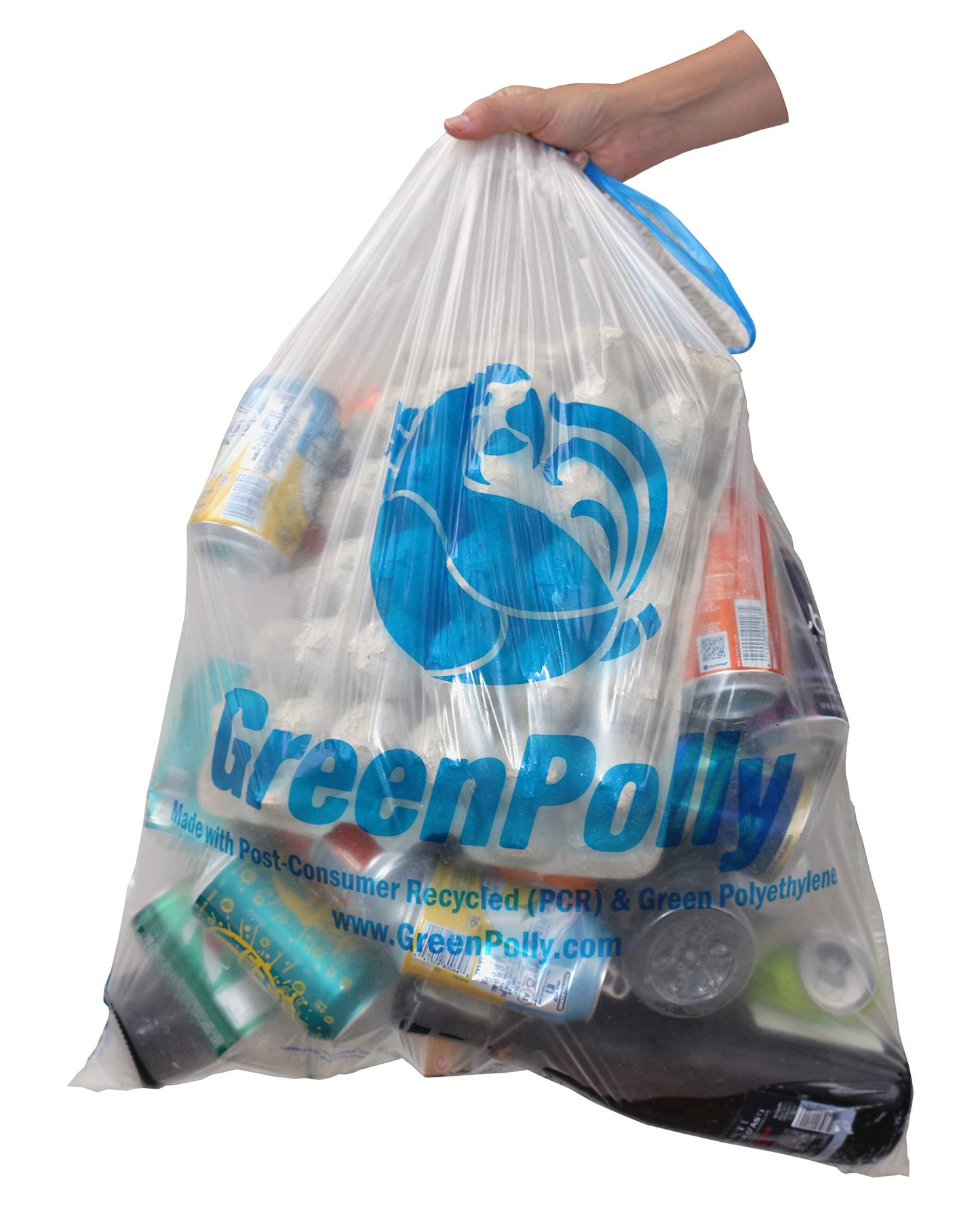 GreenPolly Clear Recycling Bags, 13 Gallon, 240 Count