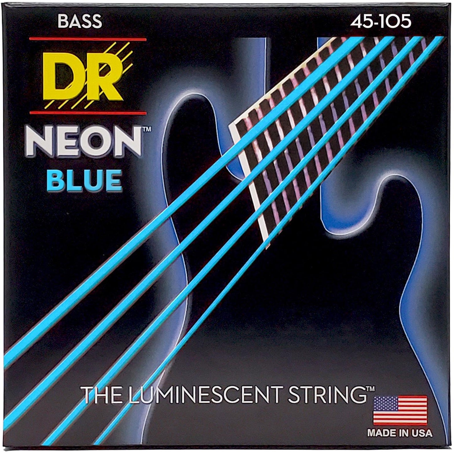DR Handmade Strings DR Hi-Def Neon Blue Medium Bass Guitar Strings (NBB-45)