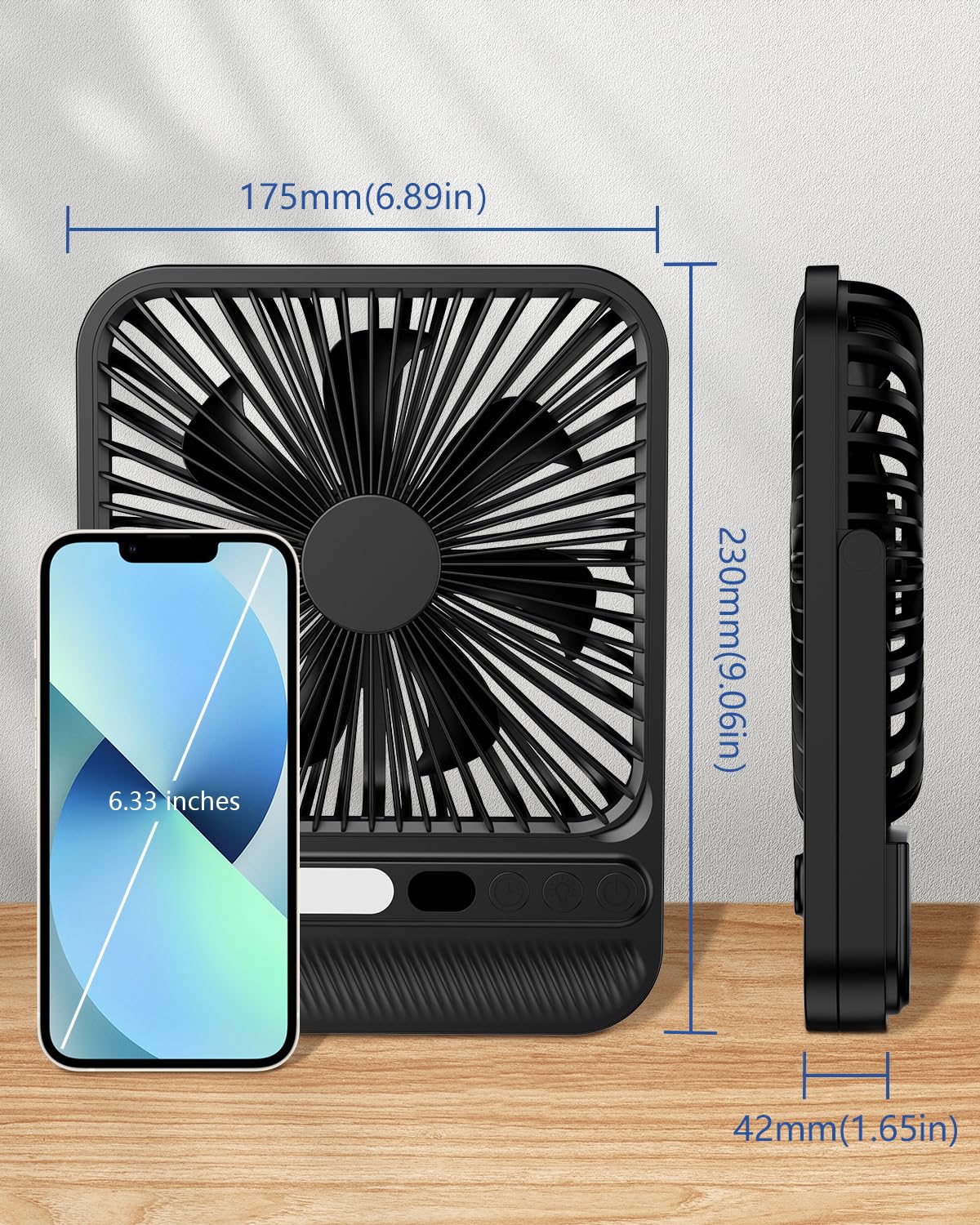 Nuerst 7in Portable Travel Fan for Sleeping with Lights,Timer & Digital Display, 8000mAh Max 28H Runtime 1.65in Ultra-Thin Cruie Fan Battery Operated for Home Office Travel Cruise Essentials 2026
