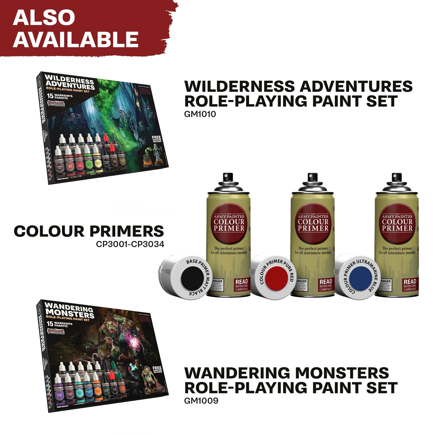 The Army Painter, GameMaster: Adventure Starter Role-playing Paint Set, 15 x 18ml Warpaints Fanatic Acrylic paints, incl. a Brush-On Primer, 5 FREE Miniatures & 1 Brush - For Warhammer & Dnd