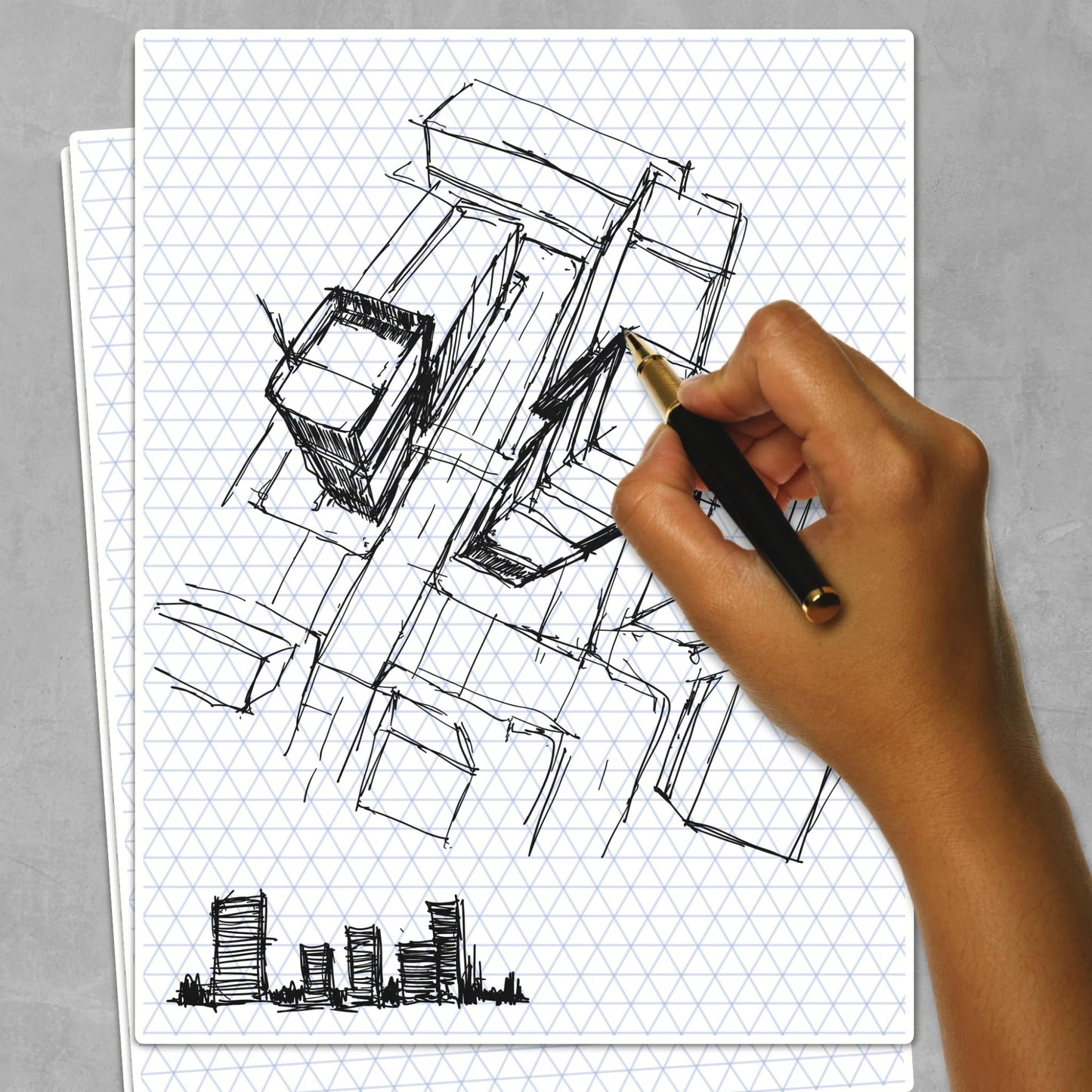 ALVIN Isometric Paper Pad 100 Sheets of 11" x 17" Model 1242-6, Drafting and Graph Paper, 20 Pound Acid-Free