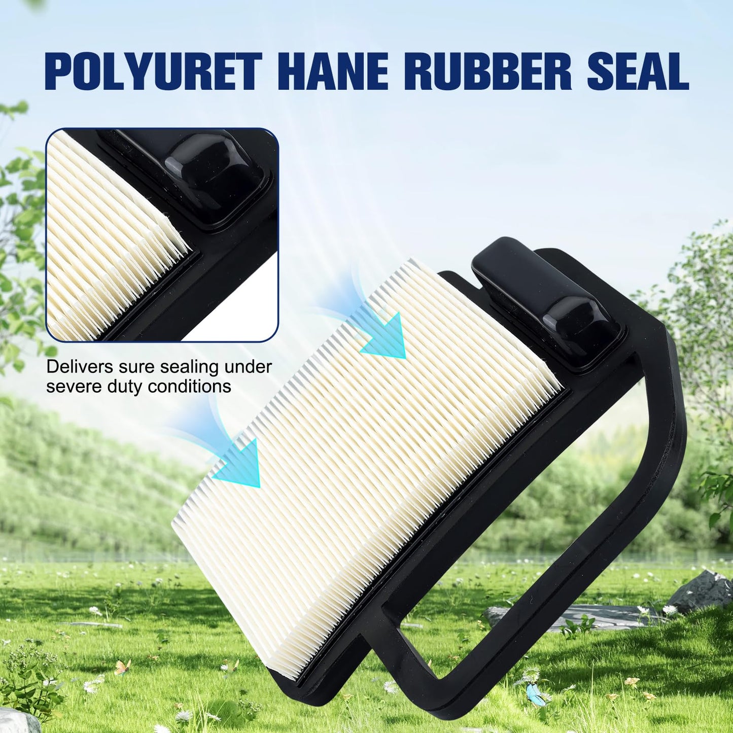 Powtol 20 083 02-S Air Filter+52 050 02-S Oil Filter fits Kohler Courage 15 16 17 18 19 20 21 22 HP YTH21K46 YTH20K46 Engines KH-20-083-02-S KH-20-883-02-S1