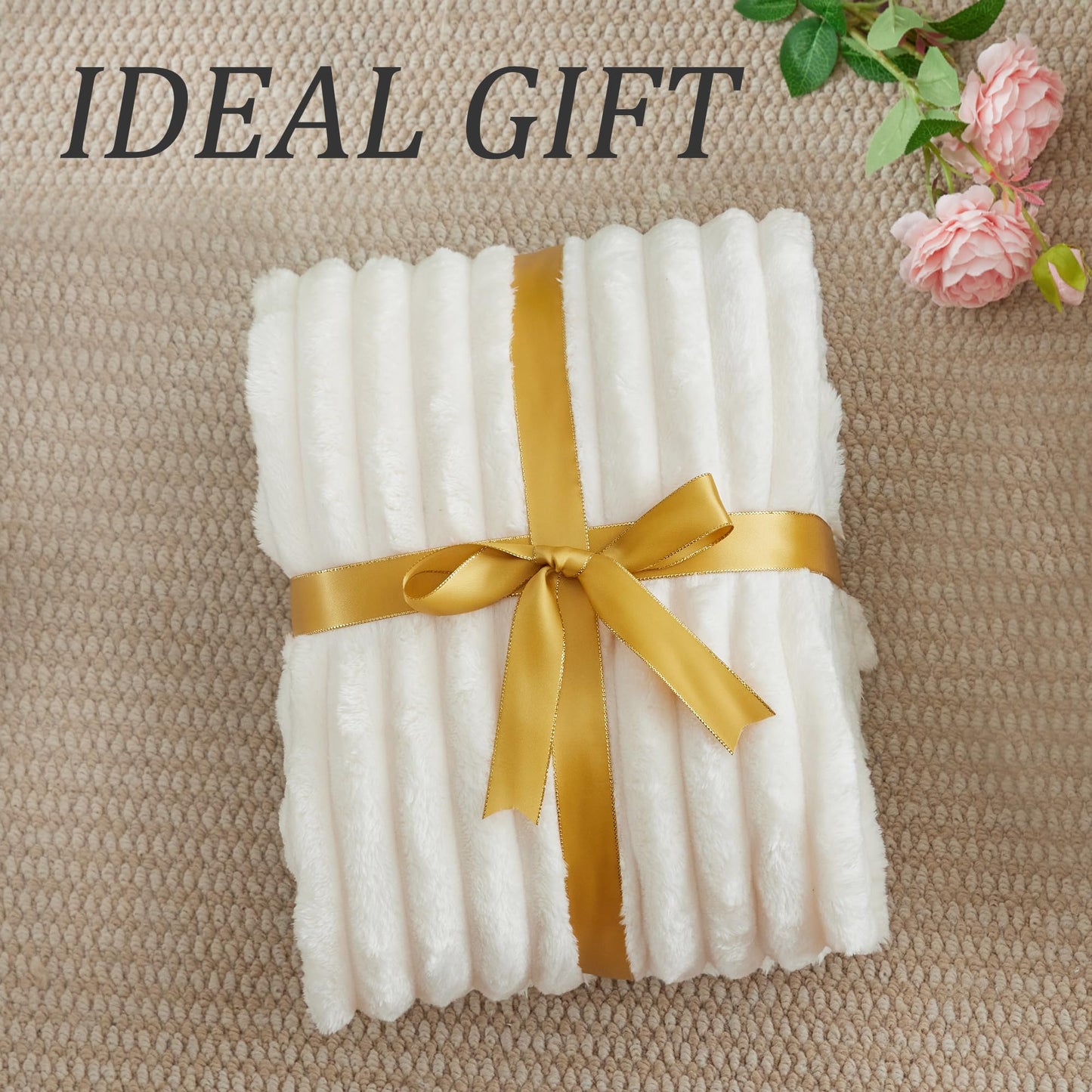 BEDELITE Fuzzy Queen Blanket for Bed - Cream White Fluffy Cozy Soft Plush Warm Fleece Blankets for Winter, Bedroom Valentine's Day Decor Gifts for Him Her