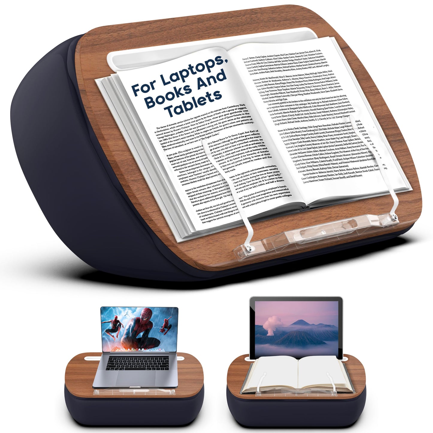SHOPPINGALL Lap Desk Beanbag Cozy Book Stand for Reading Cushion Pillow Stand Compatible with Laptop and Tablets - SA-LDB-Gray