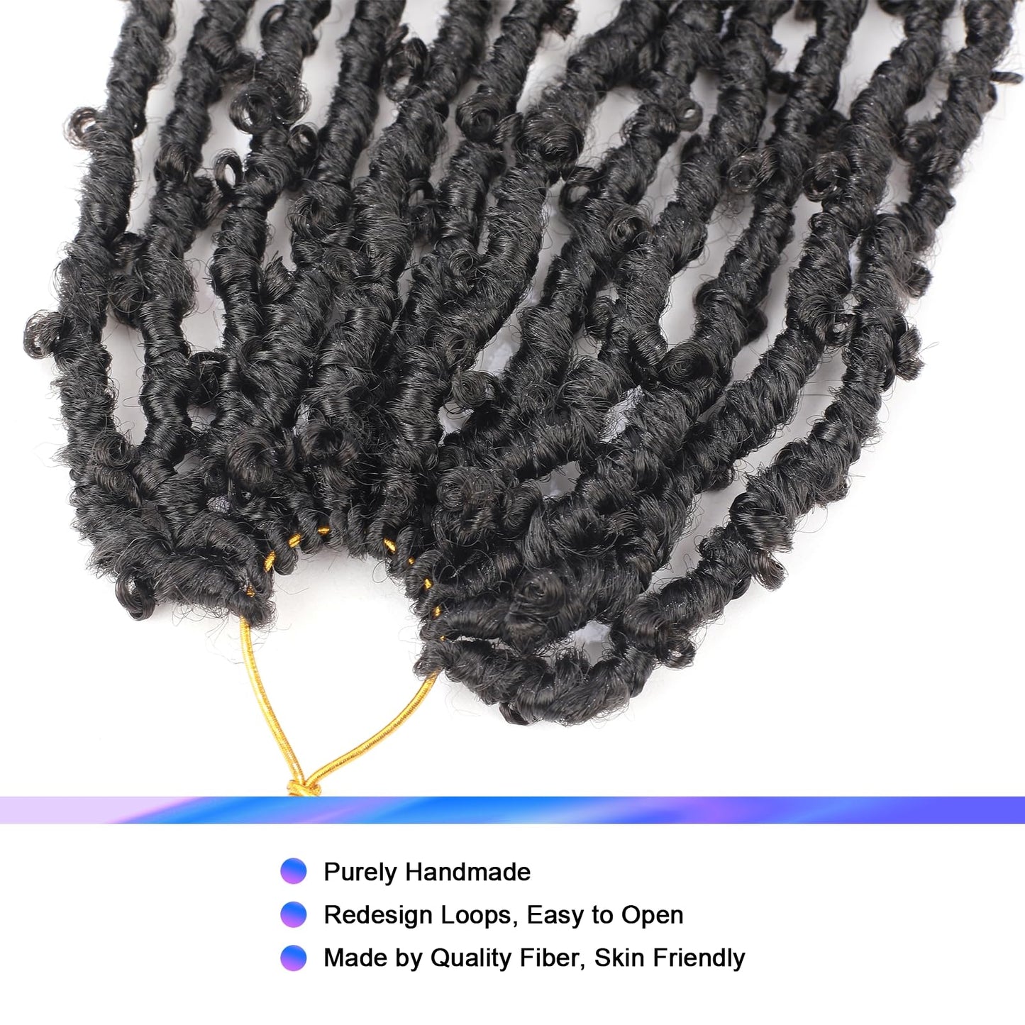 GUOHUI Super Light Butterfly Locs Crochet Hair 10 Inch 6 Packs Pre-Looped Soft Distressed Faux Locs Braids for Women Kids (10 Inch,2#)