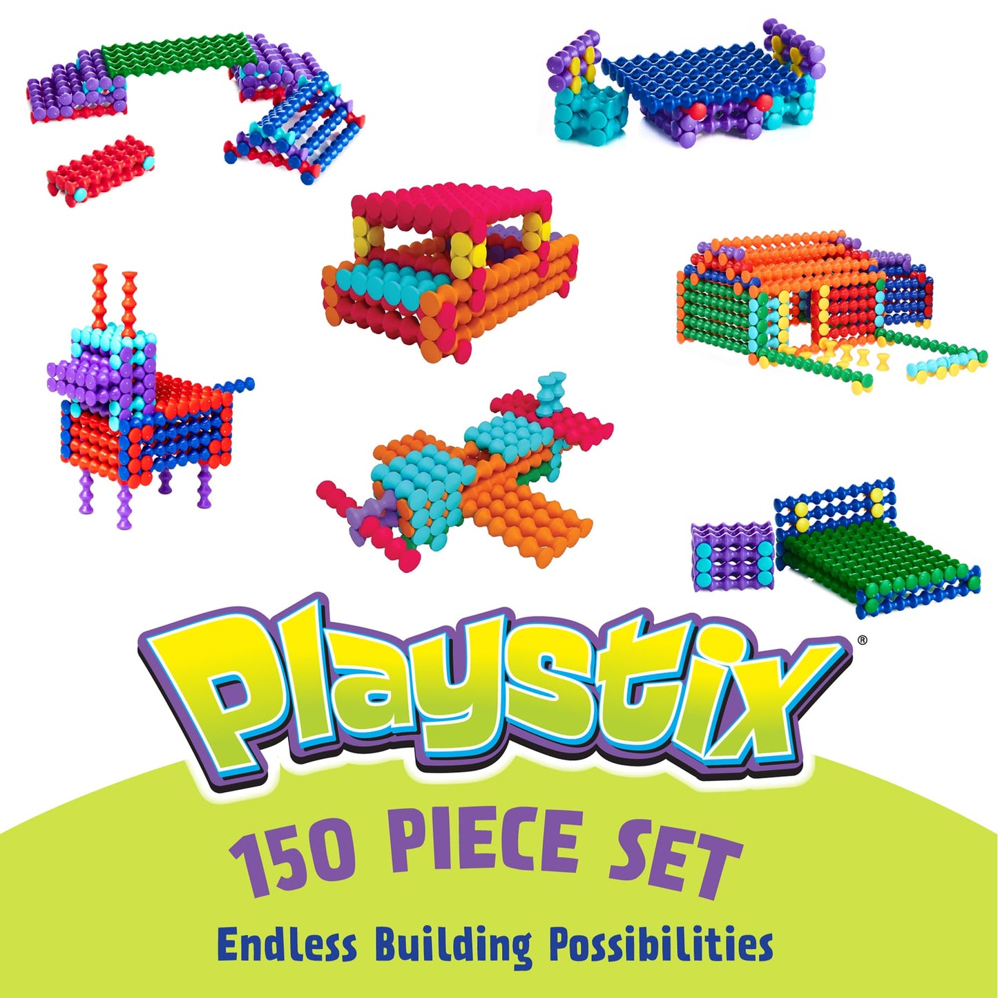 Popular Playthings Playstix 150 Pieces (Bilingual)