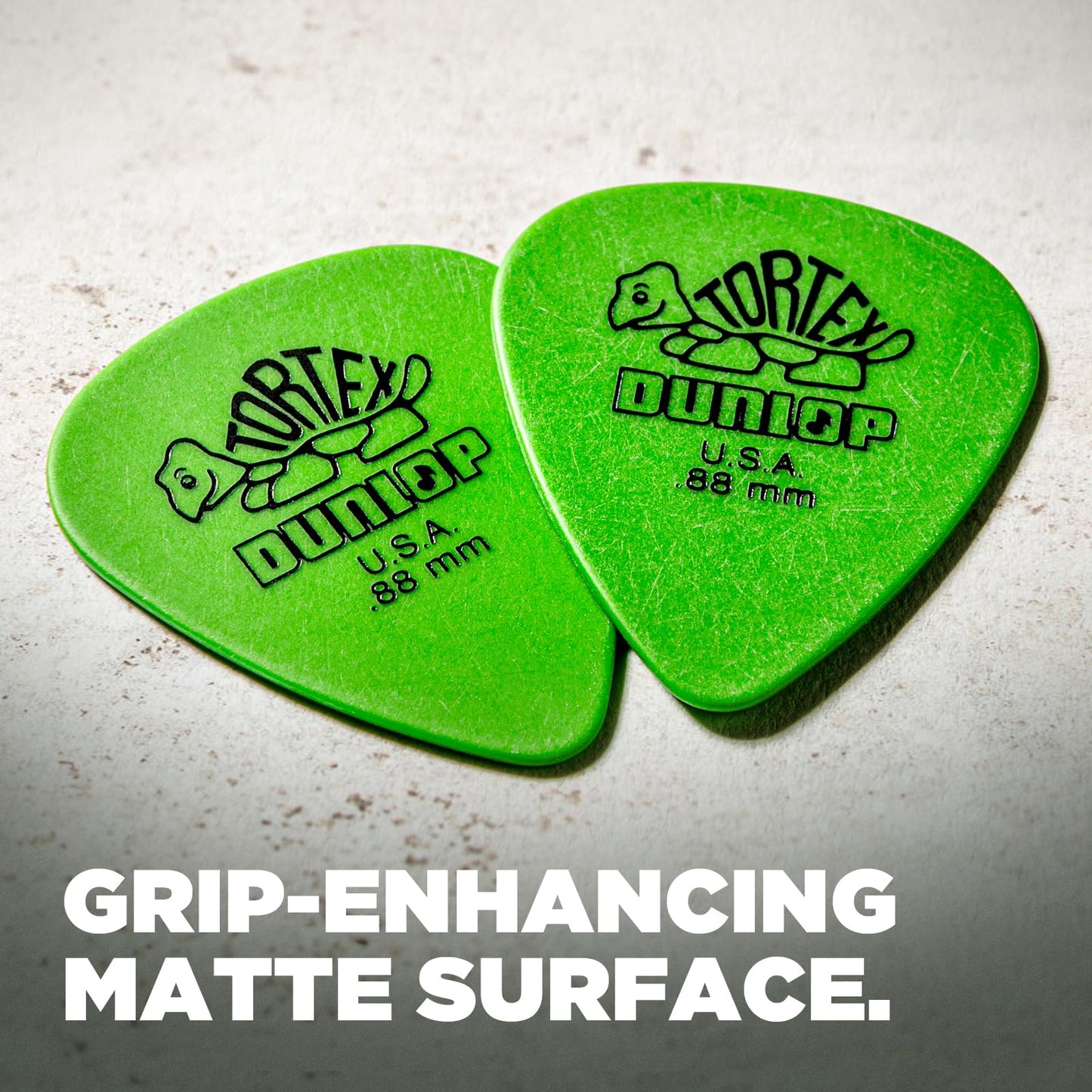 Jim Dunlop Standard Tortex Picks, 72 Pack, Green, .88mm