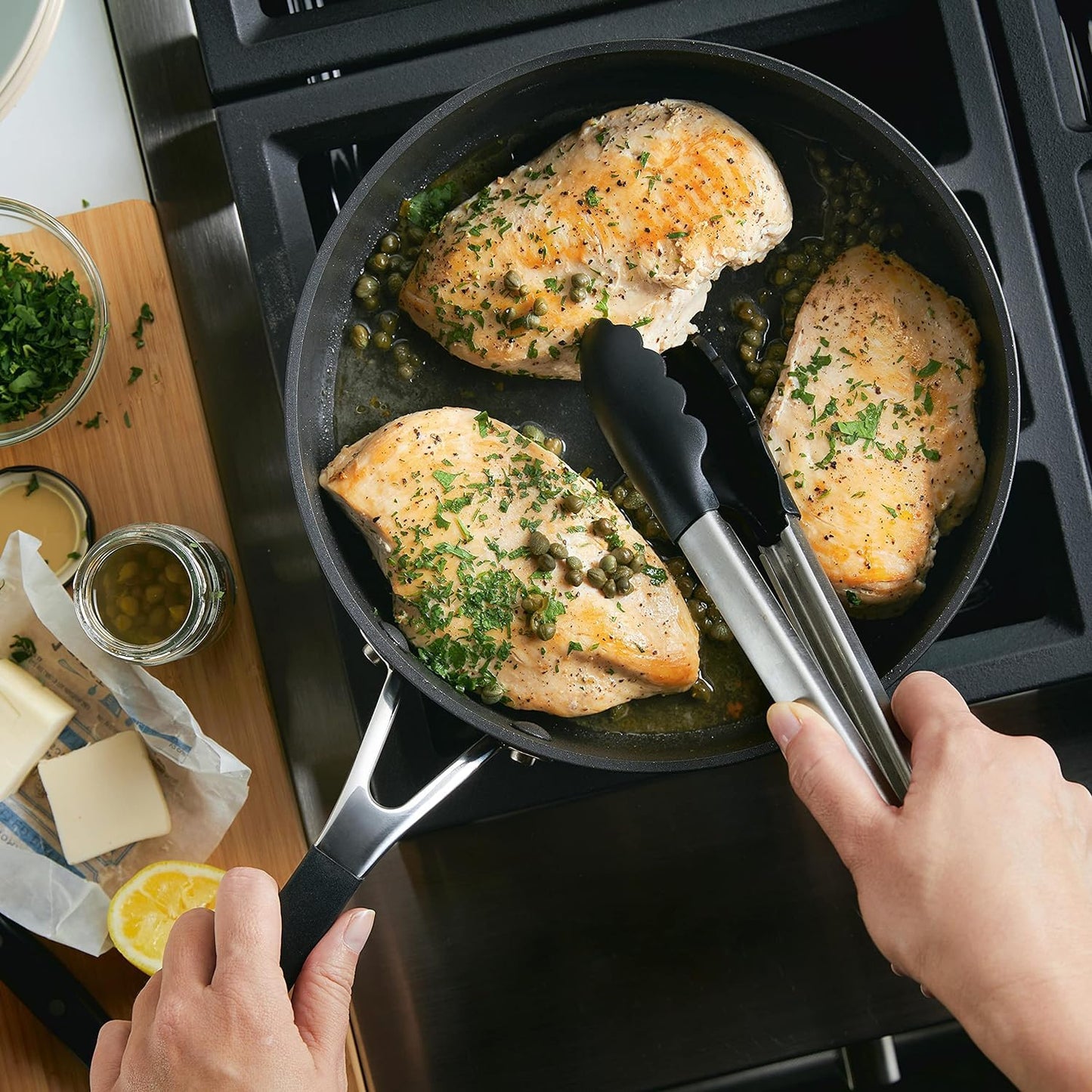 KitchenAid - Hard Anodized Nonstick Saute Pan with Lid (2.8L/3qt)
