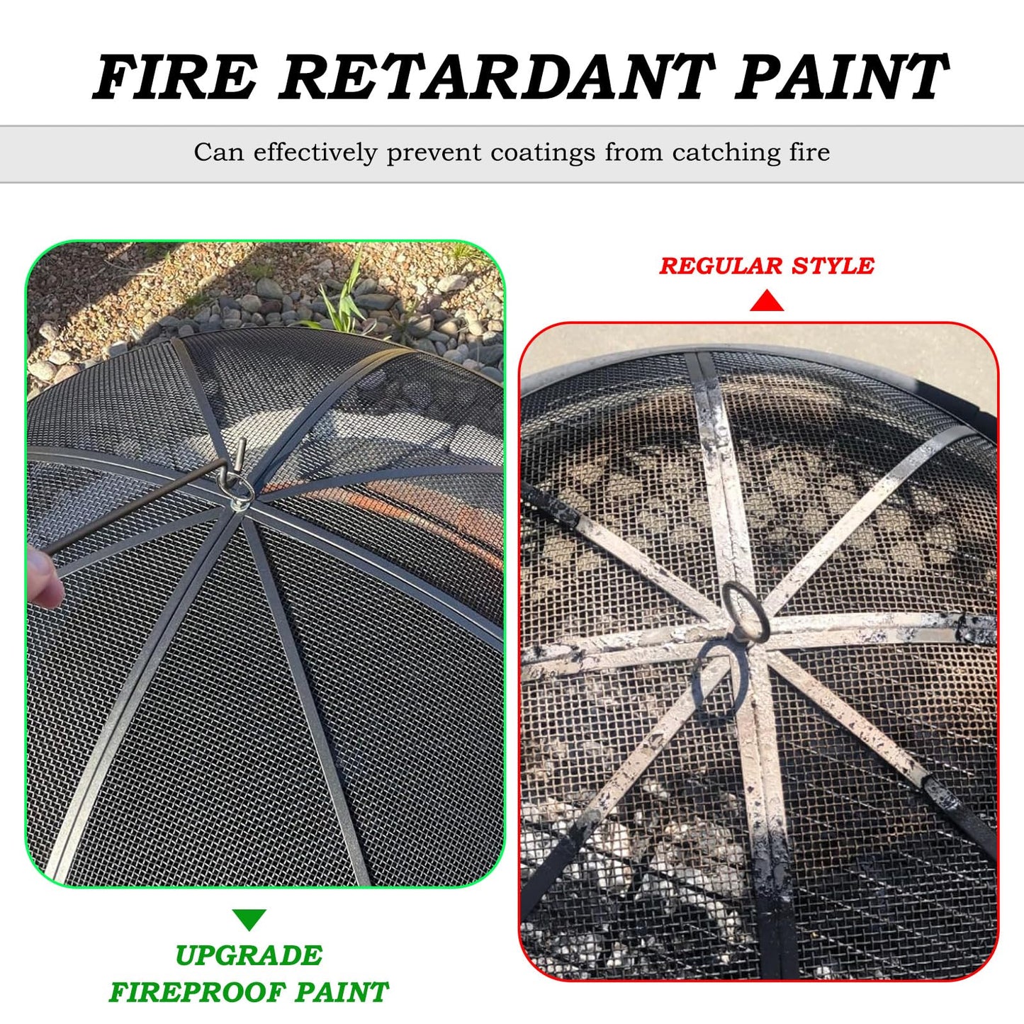 Fire Pot Spark Screen,22 Inch Diameter Fire Pit Screen Cover,Outdoor Patio Easy-Opening Fire Pits Mesh Screen,Firepit Screens Round Cover Mesh Replacement Heavy-Duty Steel Fire Pit Covert