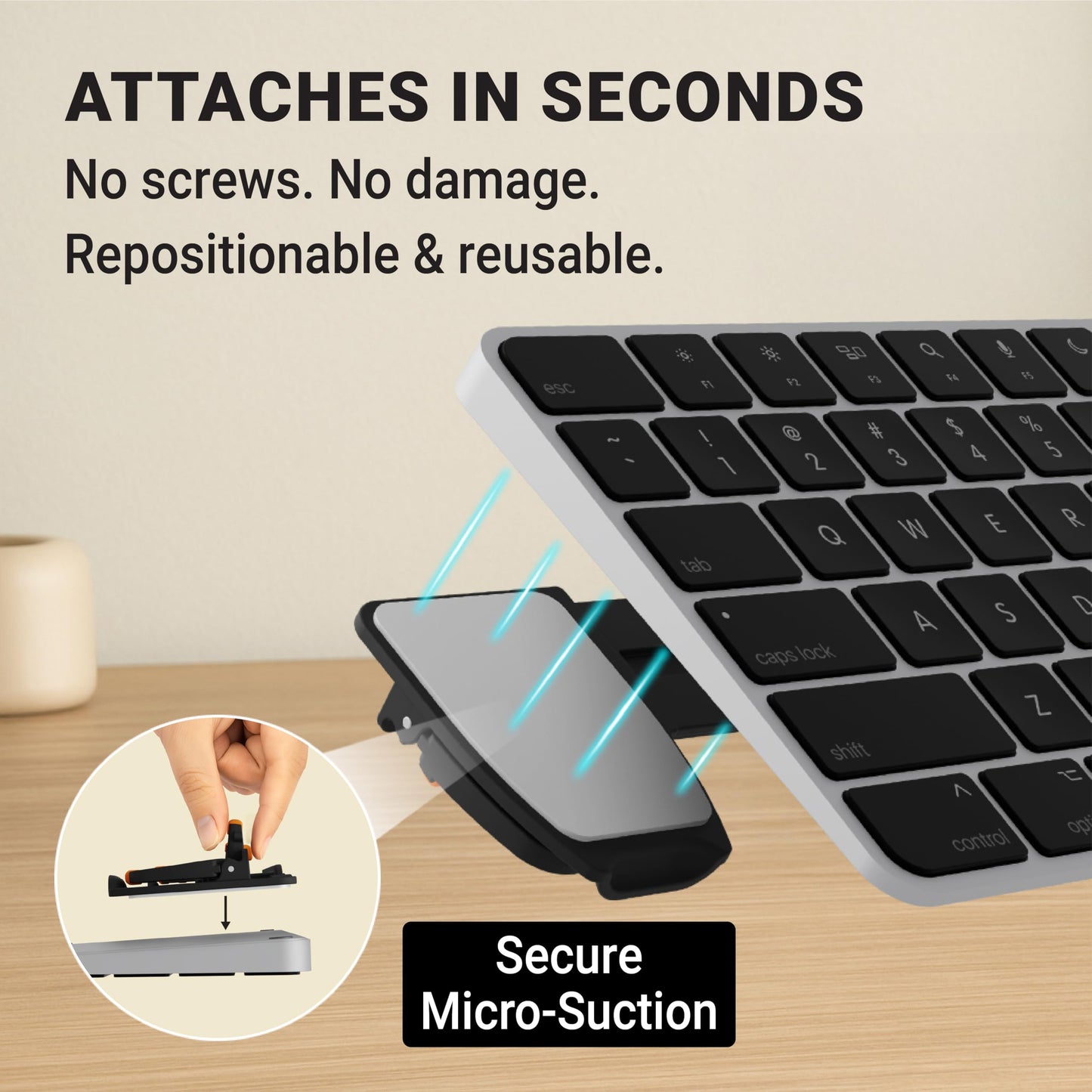 ESC Flip PRO Computer Keyboard Stand for Desk, Adjustable Tilting Keyboard Lifter for Ergonomic Typing, Minimalist Keyboard Riser with Non-Slip Feet, Extendable Holder Fits Most Keyboards