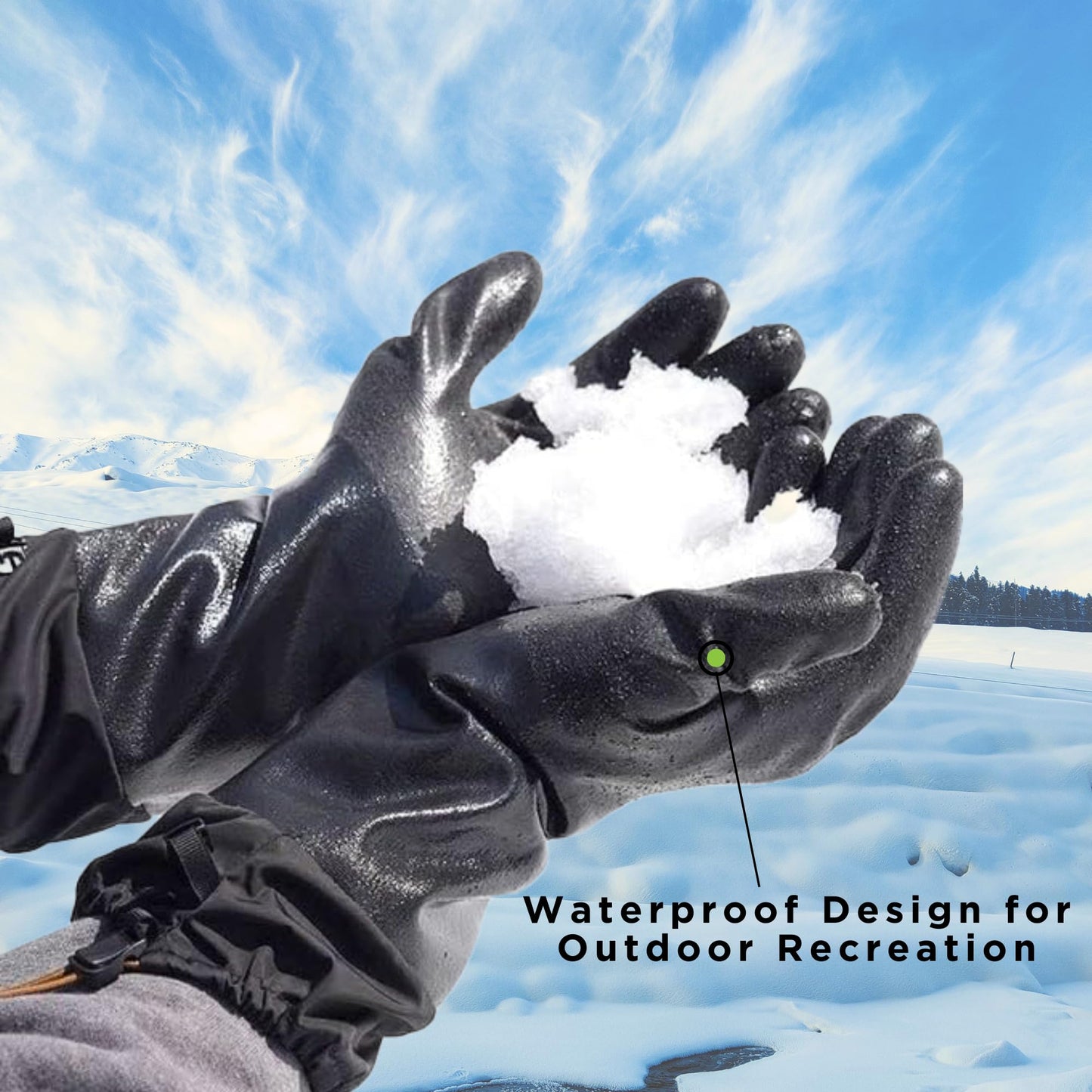 SHOWA 282-02 Waterproof Breathable Insulated Winter Snow Sports Glove with Extended Cuff, Medium (1 Pair)