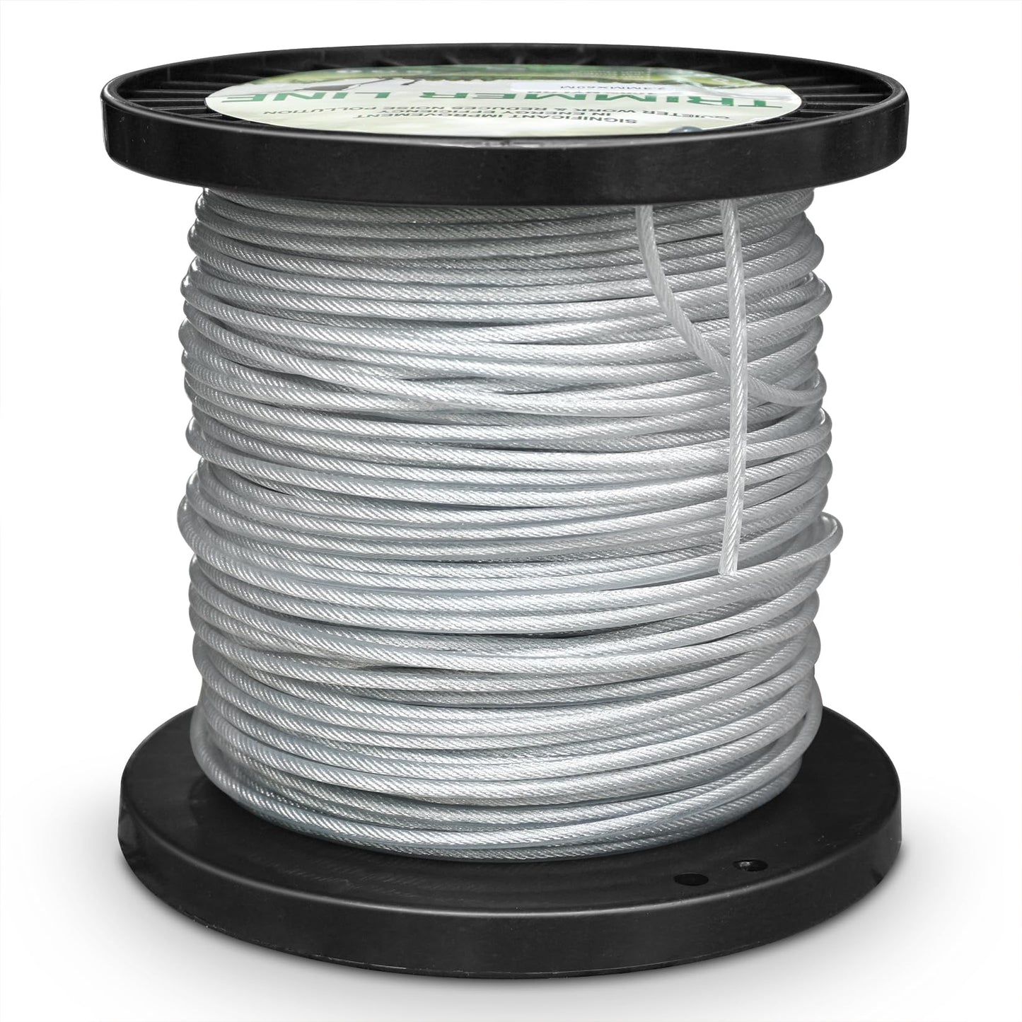 Akuoly Heavy Duty Steel-Core Trimmer Line– 0.095" 196ft Durable Trimmer Spool with Inner Steel Wire & Nylon Coating for String Trimmers on Thick Weeds, Fil Coupe Bordures with Storage Reel