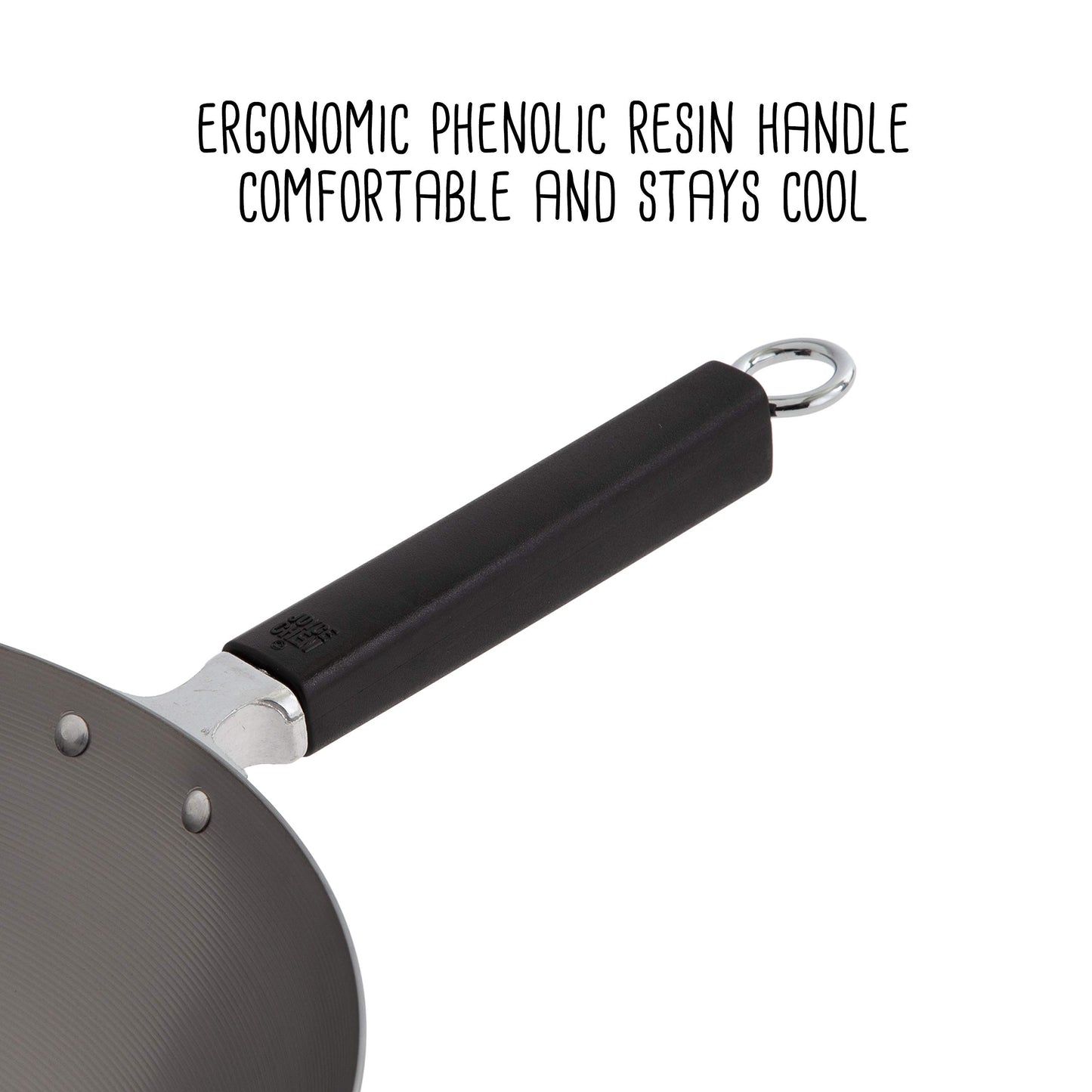 Joyce Chen Professional Series 14-Inch Carbon Steel Wok with Phenolic Handles