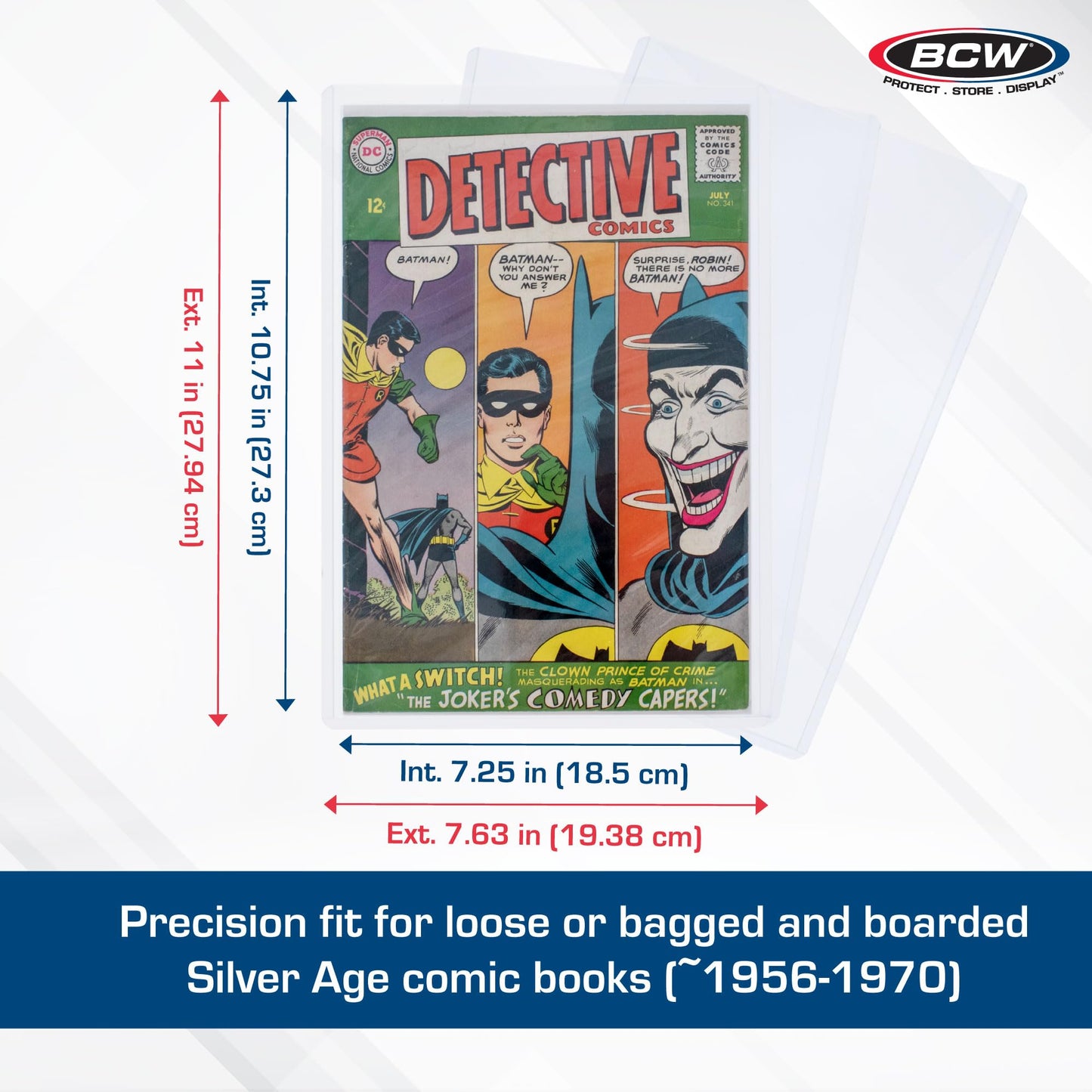 BCW Silver Age Comic Top Loaders (Pack of 10) | Crystal Clear PVC, Migration-Free | Protects Books, Photos, Prints | Rigid Top-Loading Design | Double Pack Convenience | Hard Case