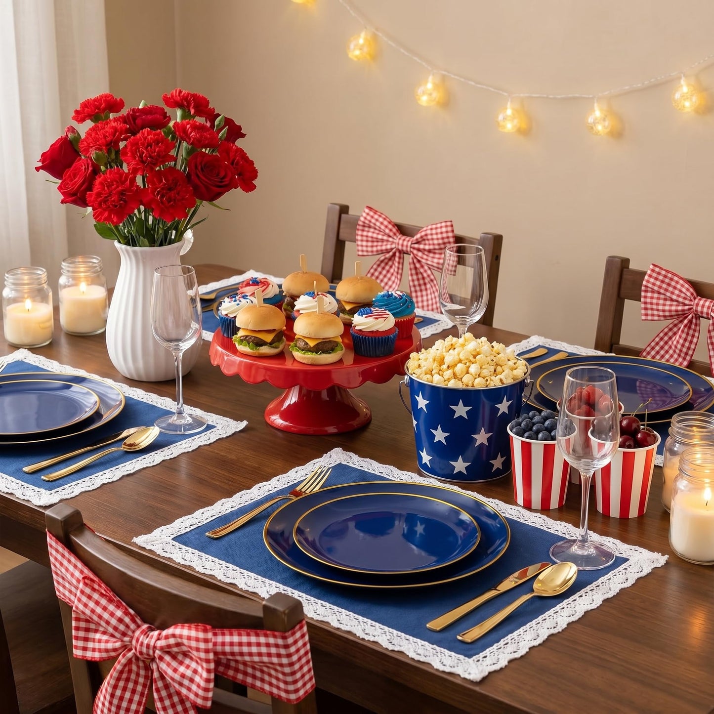 WDF 150Pcs Blue Plastic Plates - Blue and Gold Disposable Plates - 25guest Disposable Dinnerware Include 25 Dinner Plate, 25 Dessert Plate, 75 Cutlery & 25 9oz Cups for Wedding & Parties
