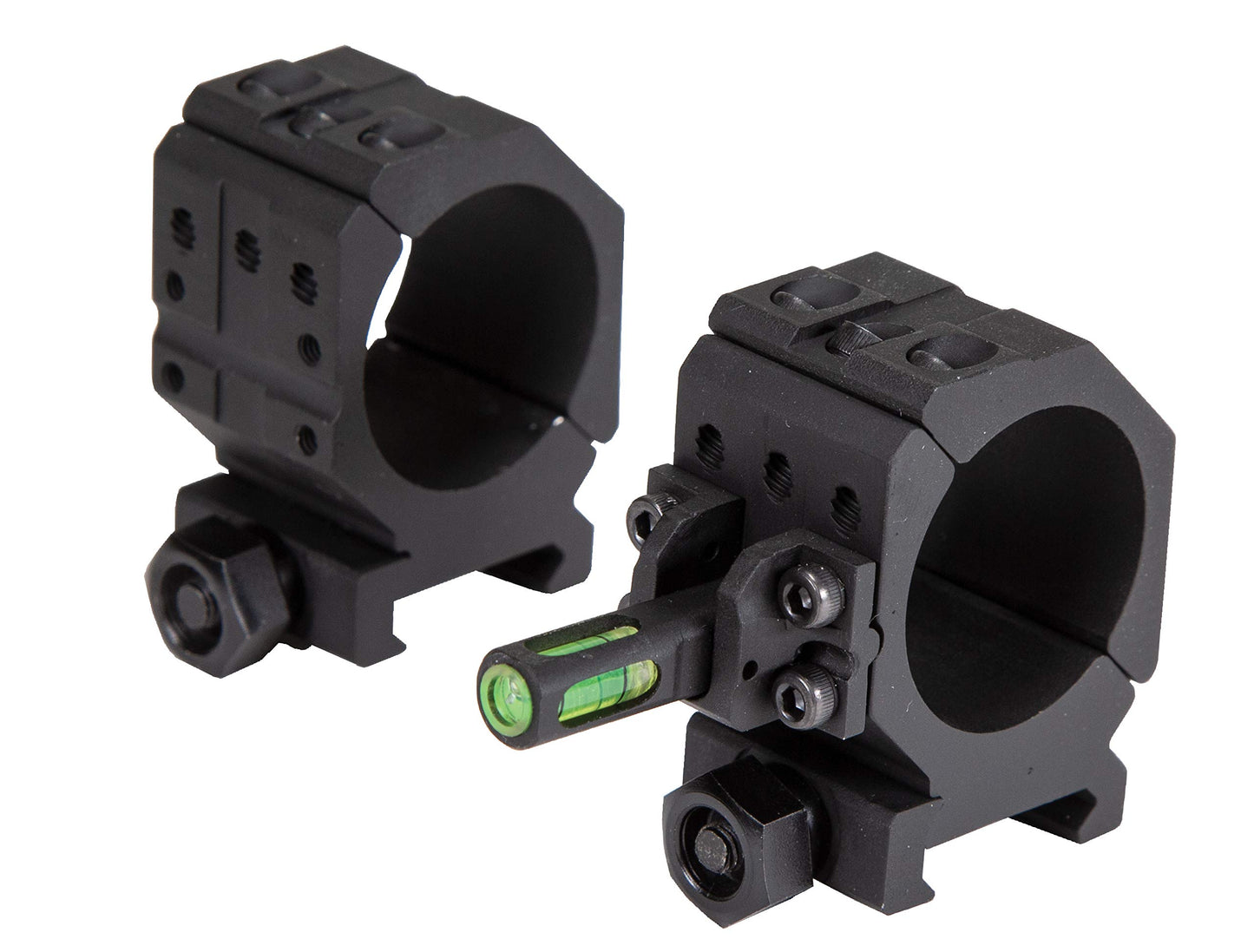 Wheeler 2 Piece Picatinny Rail Scope Rings with Flat Top, 6-Hole Design and Integrated Anti-Cant Indicator for Leveling, Shooting and Gunsmithing