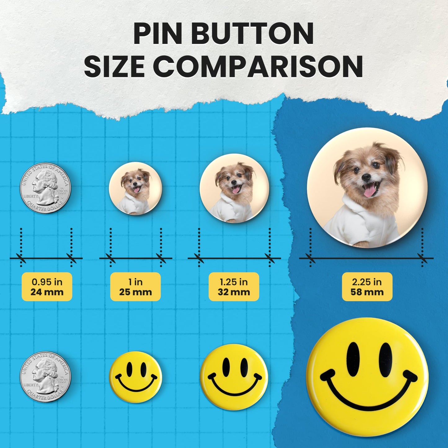 Nice2Have 200 Sets of Pinback Button Parts 2.25 inch (58mm) - Button Maker Supplies for Button Maker Machine