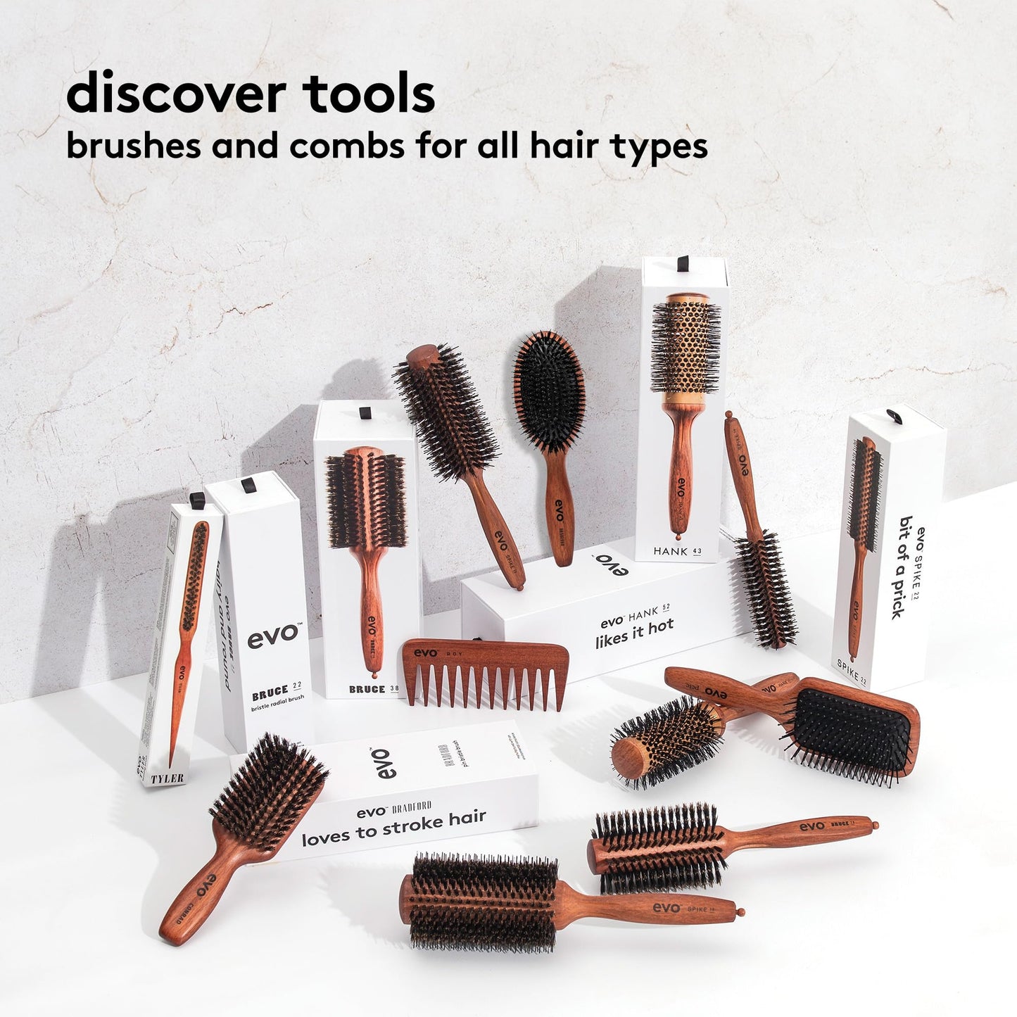 EVO Bruce Natural Bristle Radial Brush, 38