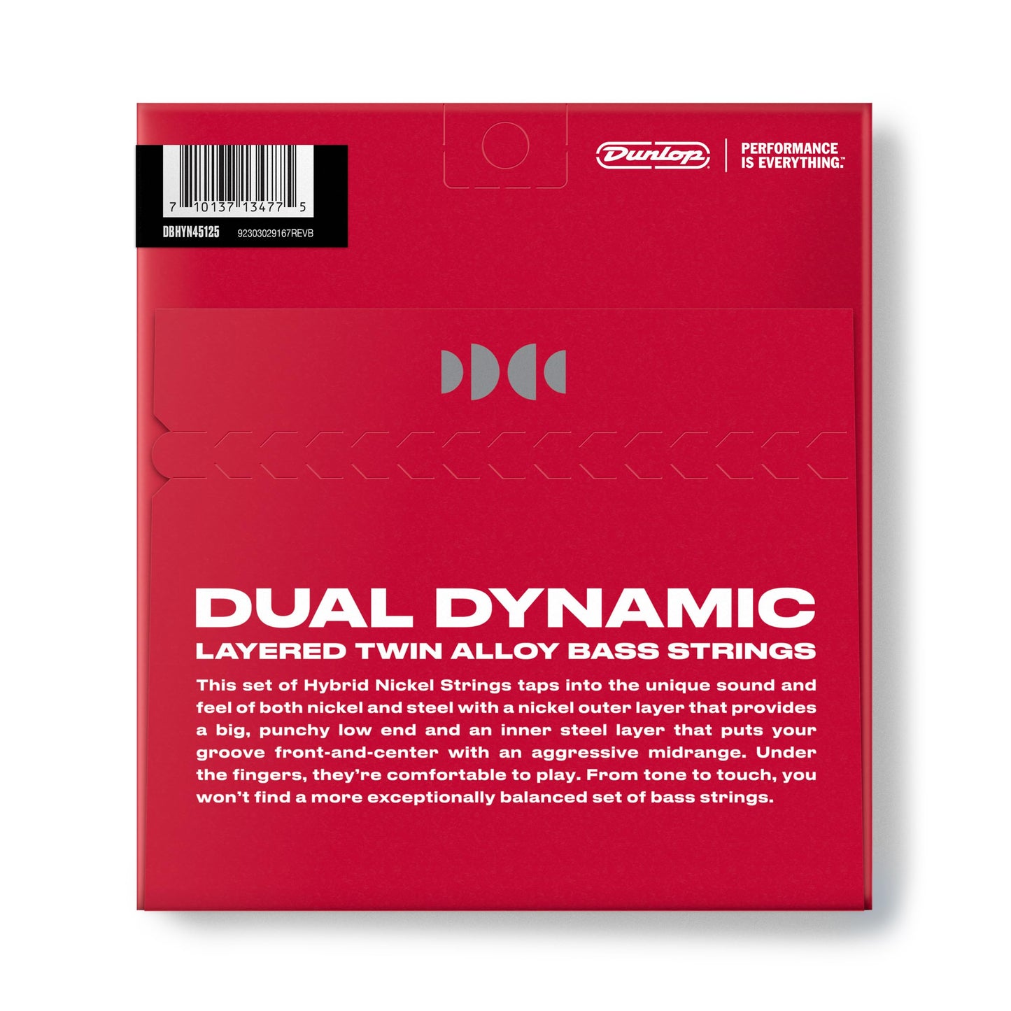 Dunlop Dual Dynamic Layered Twin Alloy Hybrid Wound Bass Strings, 45-105, 5 String (DBHYN45125)