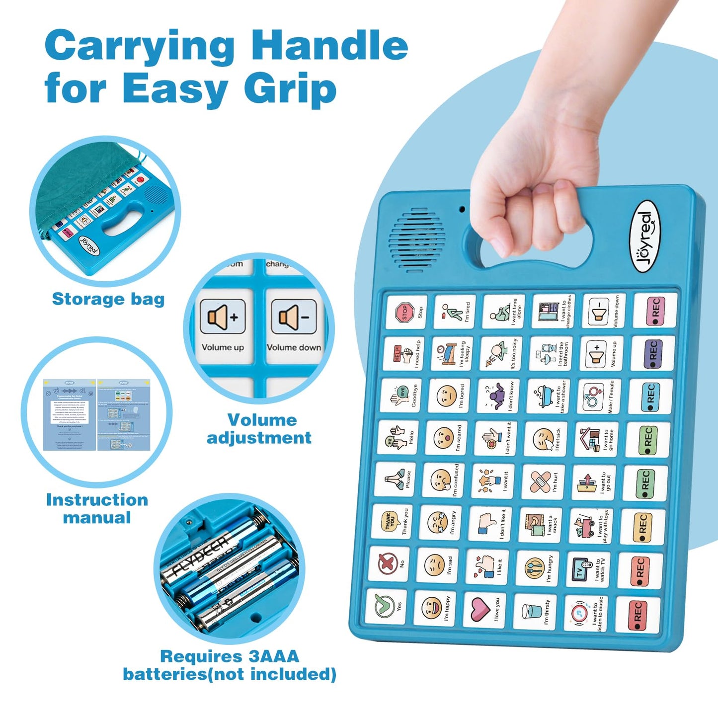 AAC Device for Autism, Joyreal Non Verbal Communication Tools for Speech Therapy & Stroke Rehab. Augmentative Alternative Communication Tablet, Autism Talking Aids with 8 Programmable Buttons