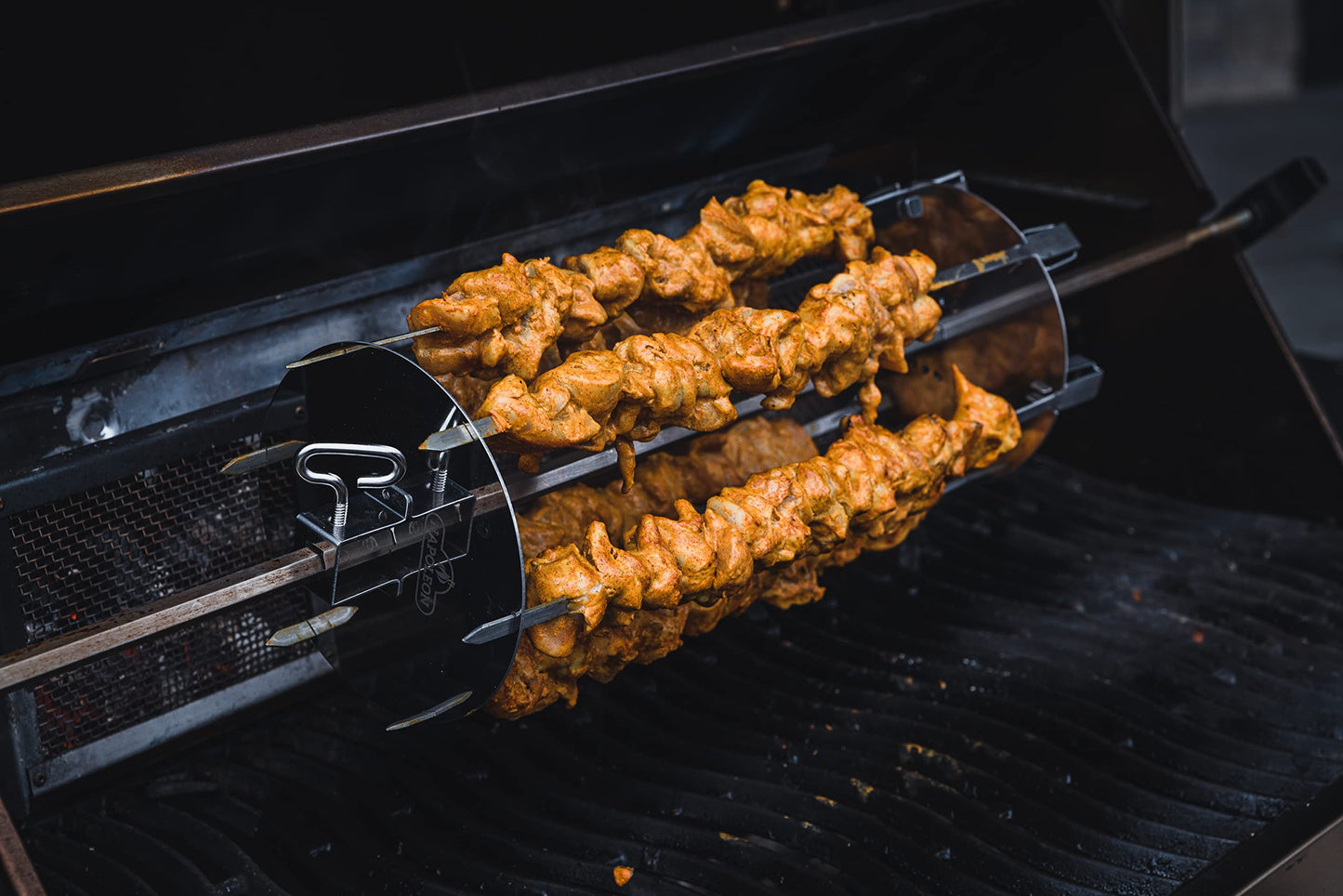 Napoleon BBQ Grill Accessory - Rotisserie Shish-Kebab Skewer Set - 64008 - Fits Most Rotisserie Spit Rods, 6 skewers, 2 Rotisserie Plates, Does Not Include Rotisserie