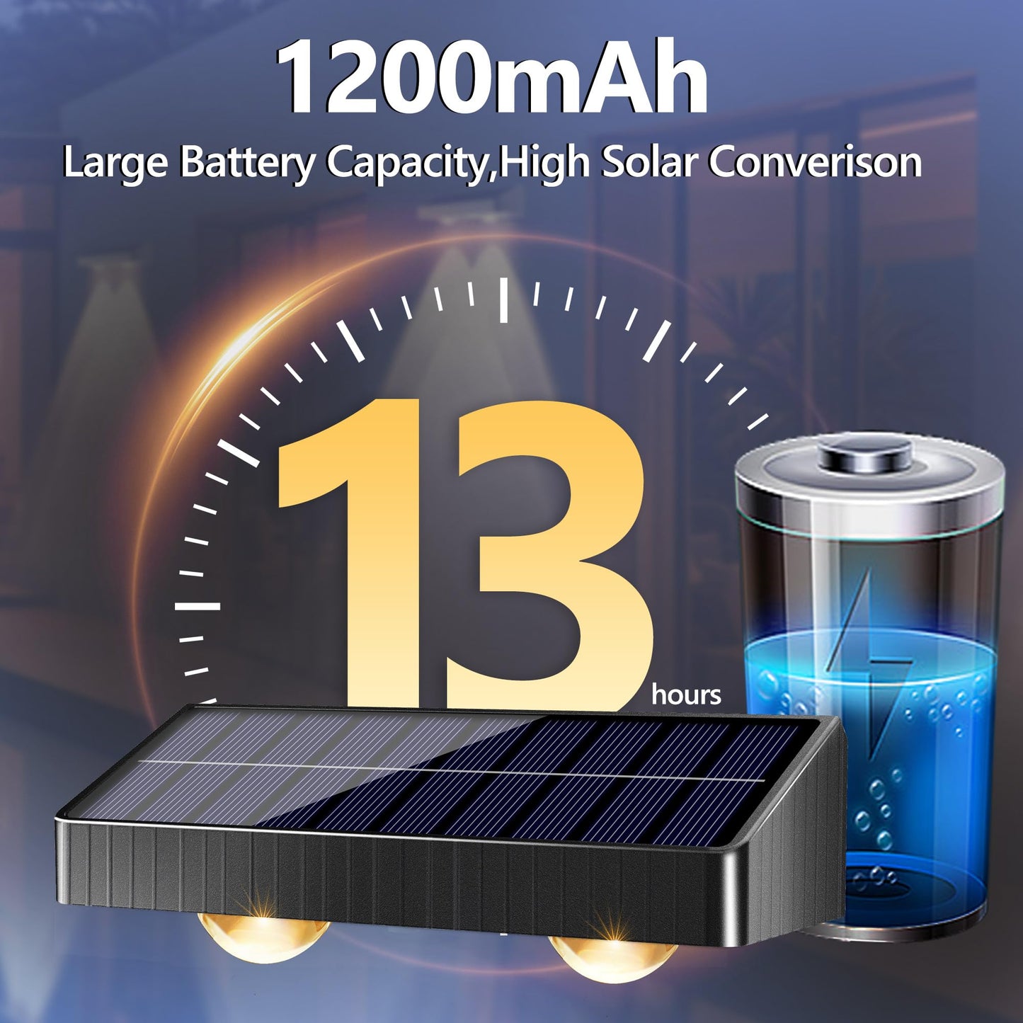 Brizled Solar Fence Lights, 8 Pack 3 Colors 6 Modes 250ml Fence Solar Lights Outdoor, IP65 Waterproof Outdoor Wall Light Landscape Lighting for Outside Backyard Yard Garden Patio Stair Railing Wall