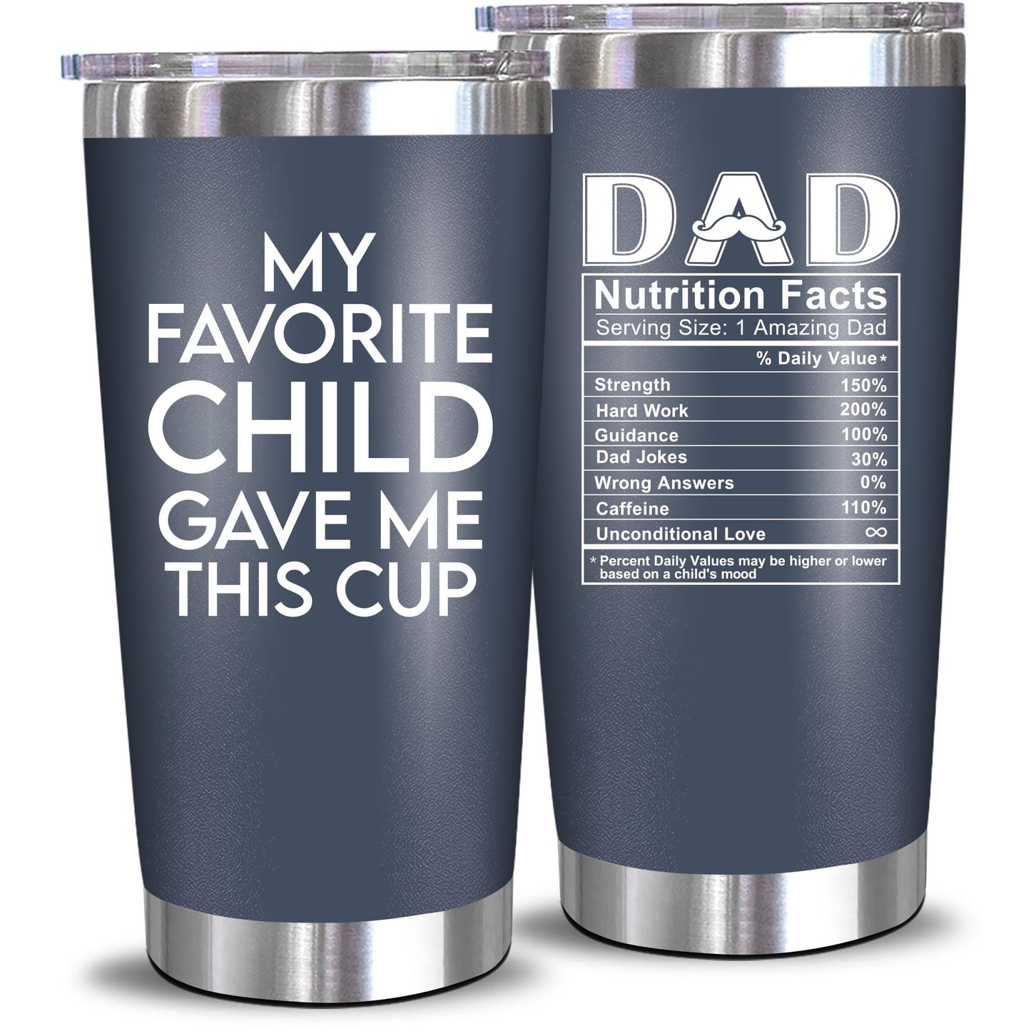 NewEleven Birthday Gift for Dad - Birthday Gifts for Dad from Daughter, Son, Kids - Husband Gift - Birthday Present Ideas for Father, New Papa, Bonus Father from Daughter, Son - 20 Oz Tumbler