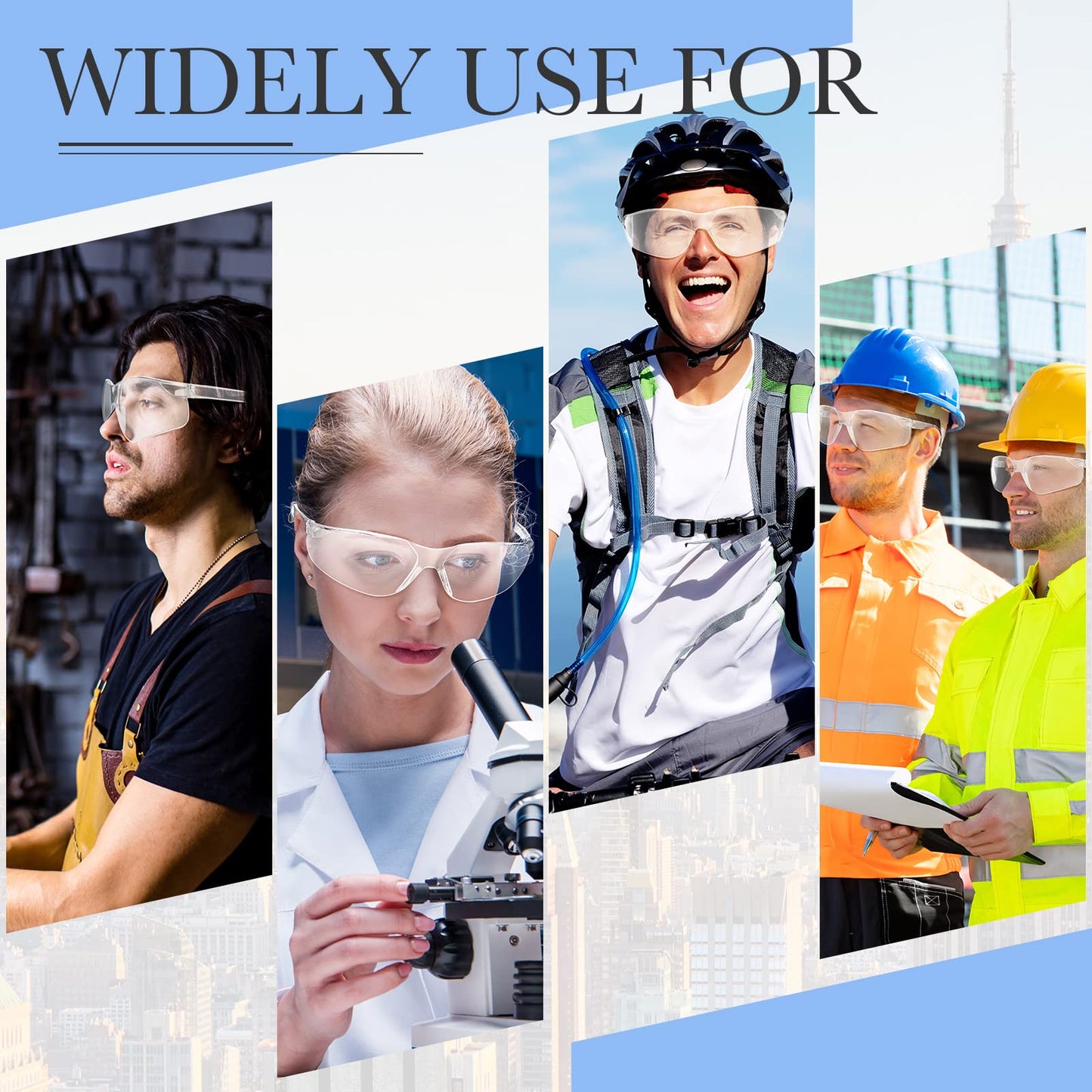 30 Pairs Safety Glasses for Men Women Eyewear Protective Goggle Bulk Safety Glasses for Worker Laboratory Gardening (Clear)