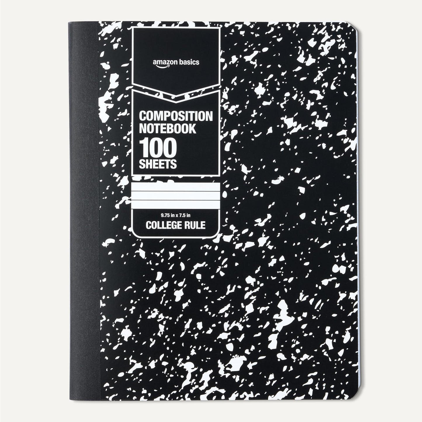 Amazon Basics Composition Notebook, College Ruled, 100 Sheets, 12 pack, Marble Black, 9.75" x 7.5"