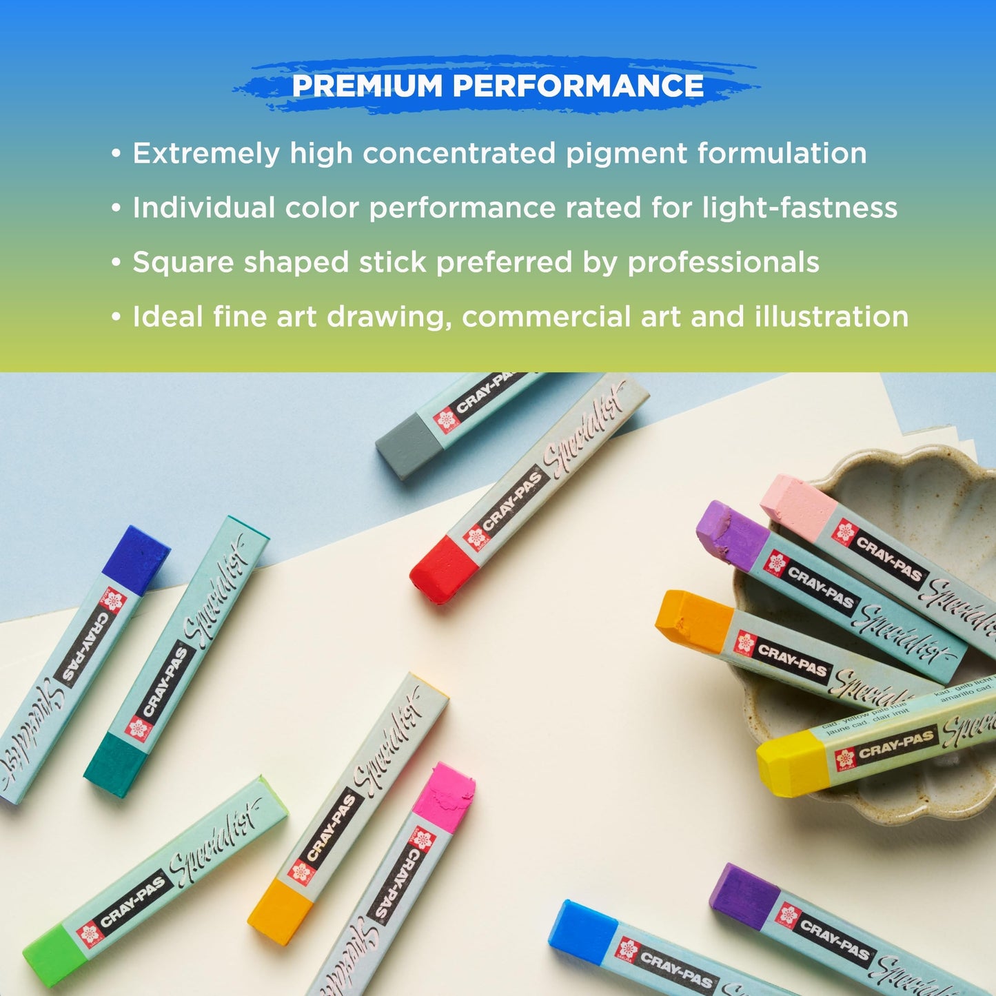 Sakura Cray-Pas Specialist Oil Pastel Set - Premium Quality Pigments, Wax & Oil - 50 Colors