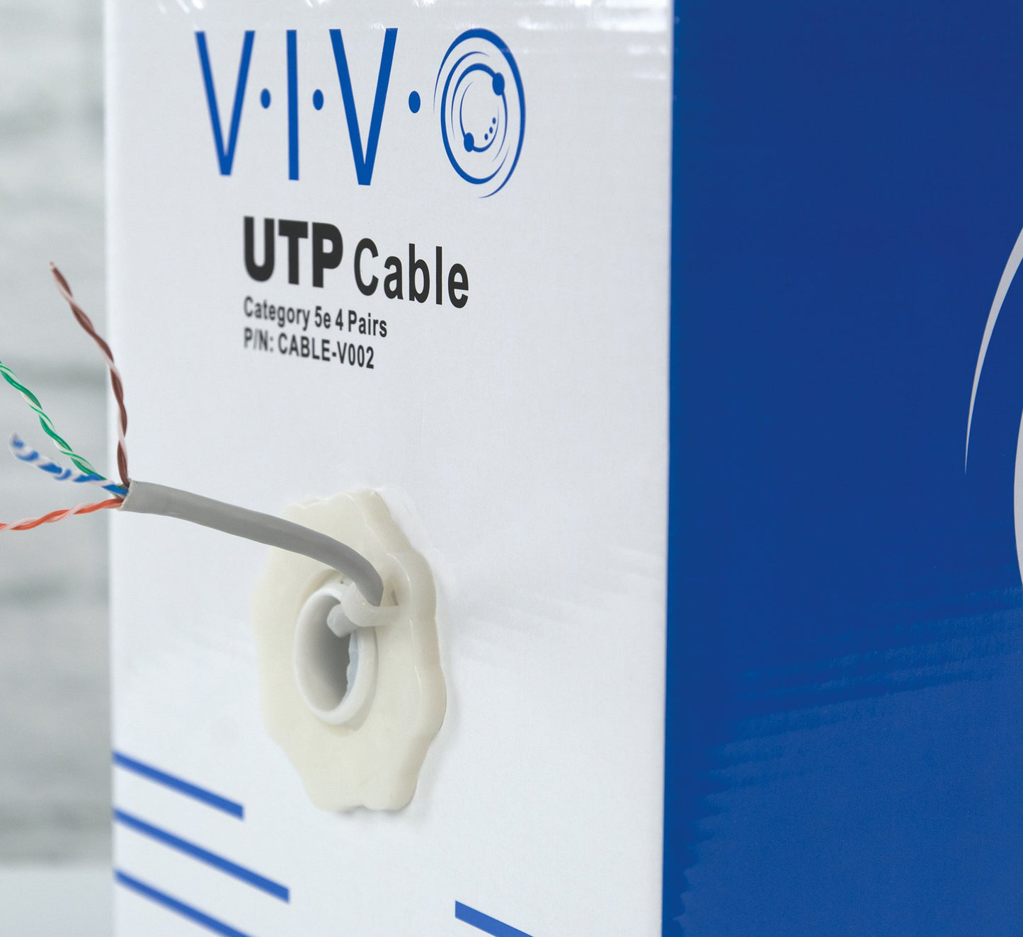VIVO 500 ft Bulk Cat5e Ethernet Cable CABLE-V002 Wire UTP Pull Box Grey, Modem