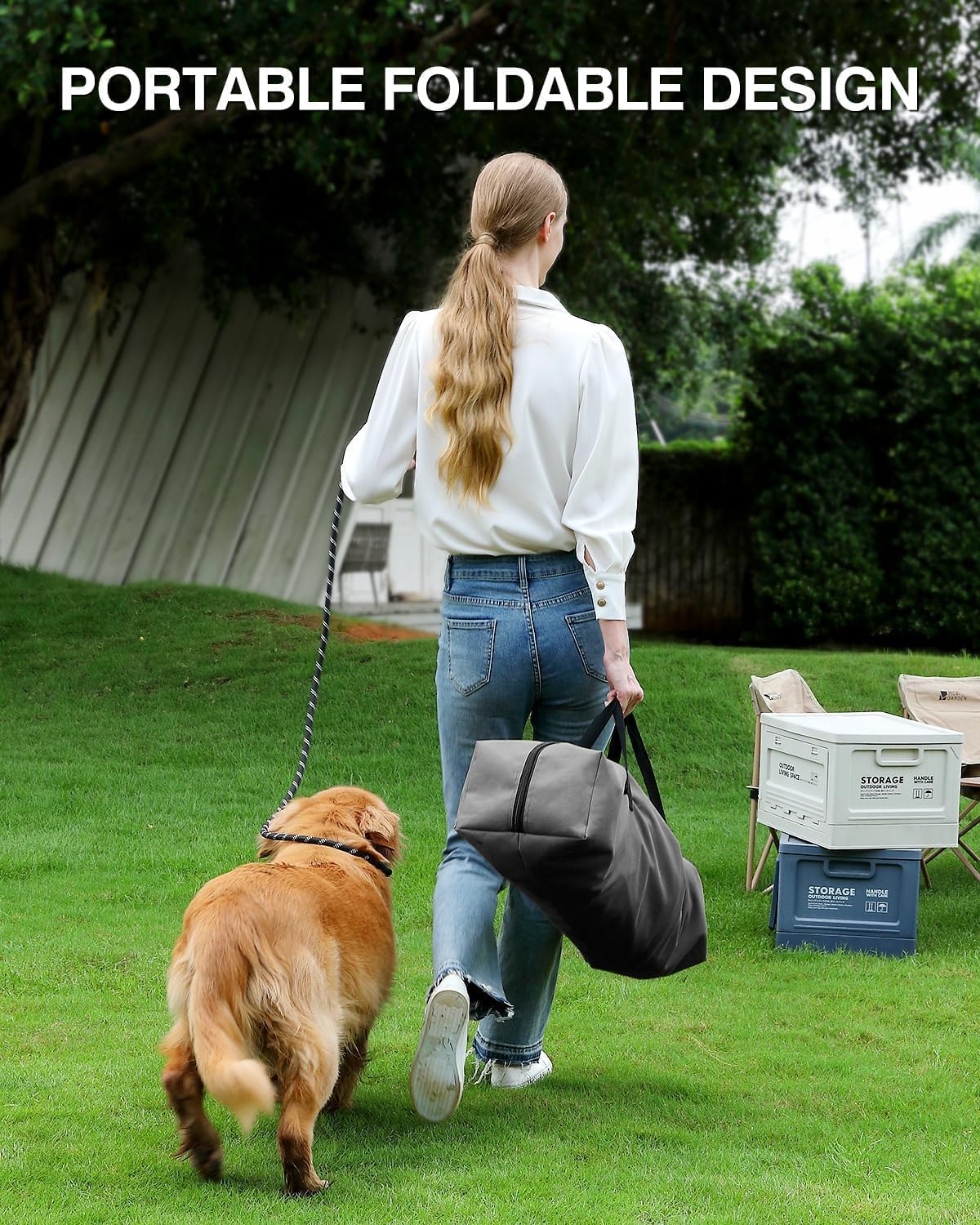 Veraste 24 Inch Collapsible Travel Dog Crate for Medium Large Dogs, Portable Dog Crate 4-Door Foldable Soft Kennel with Chew-Proof Mesh Windows for Indoor & Outdoor, with Storage Bag（Grey）