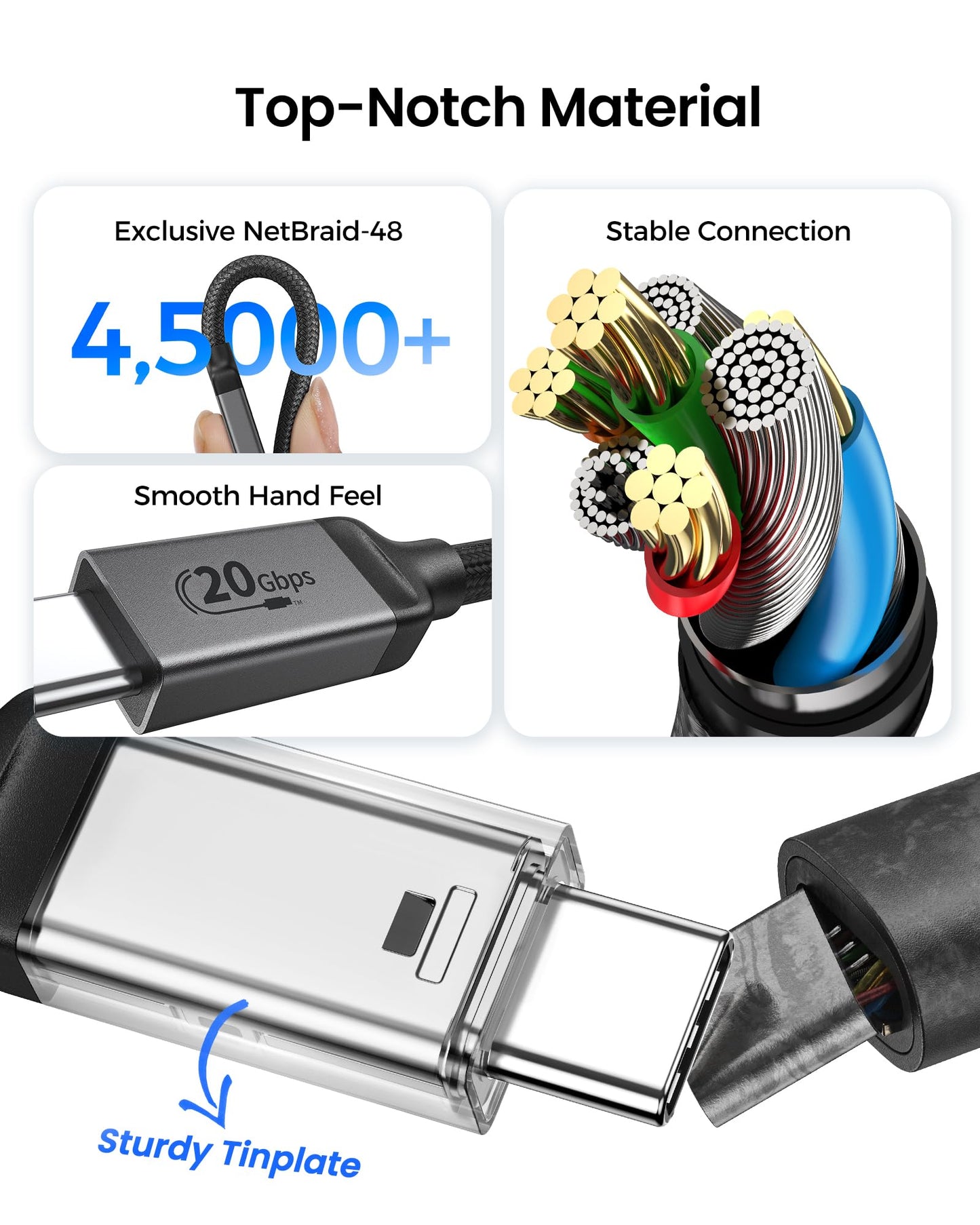 Silkland USB 4 Cable Long for Thunderbolt 4 Cable 16.5FT/5M, 20Gbps Data Sync, 5K/4K@60Hz, 240W Charging, USB C Thunderbolt Cable, Compatible for MacBook, Dock, iPhone 17/16, ARZOPA, KYY, SSD