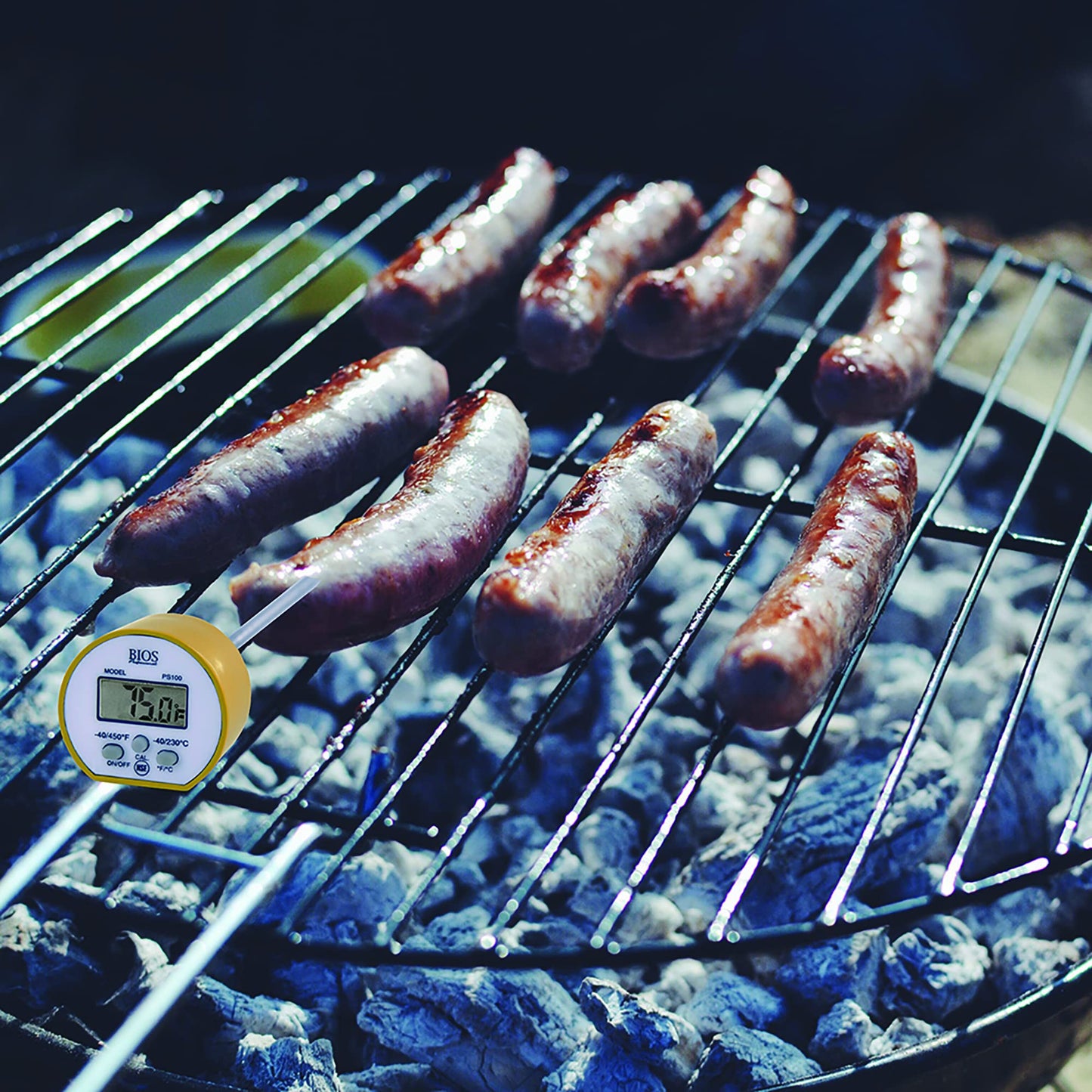 BIOS Professional Digital Cooking Thermometer, Chefs, Cooks, Water Resistant, 5" Stainless Steel Stem, NSF Approved, Calibratable, 40C to 230C / -40F to 450F, C/F Switchable, Accurate, Reliable