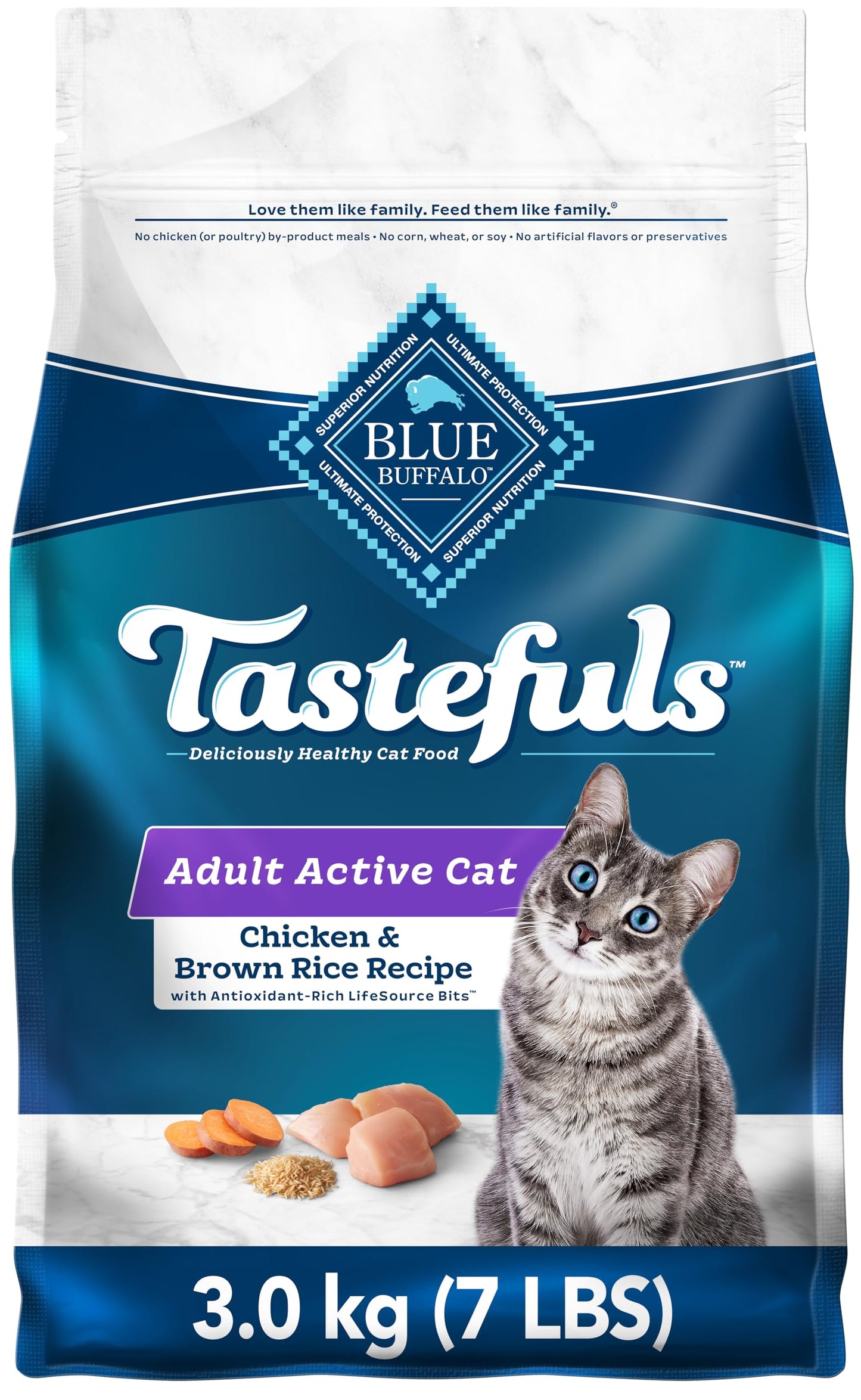 Blue Buffalo Tastefuls Natural Dry Cat Food, Chicken 7lb