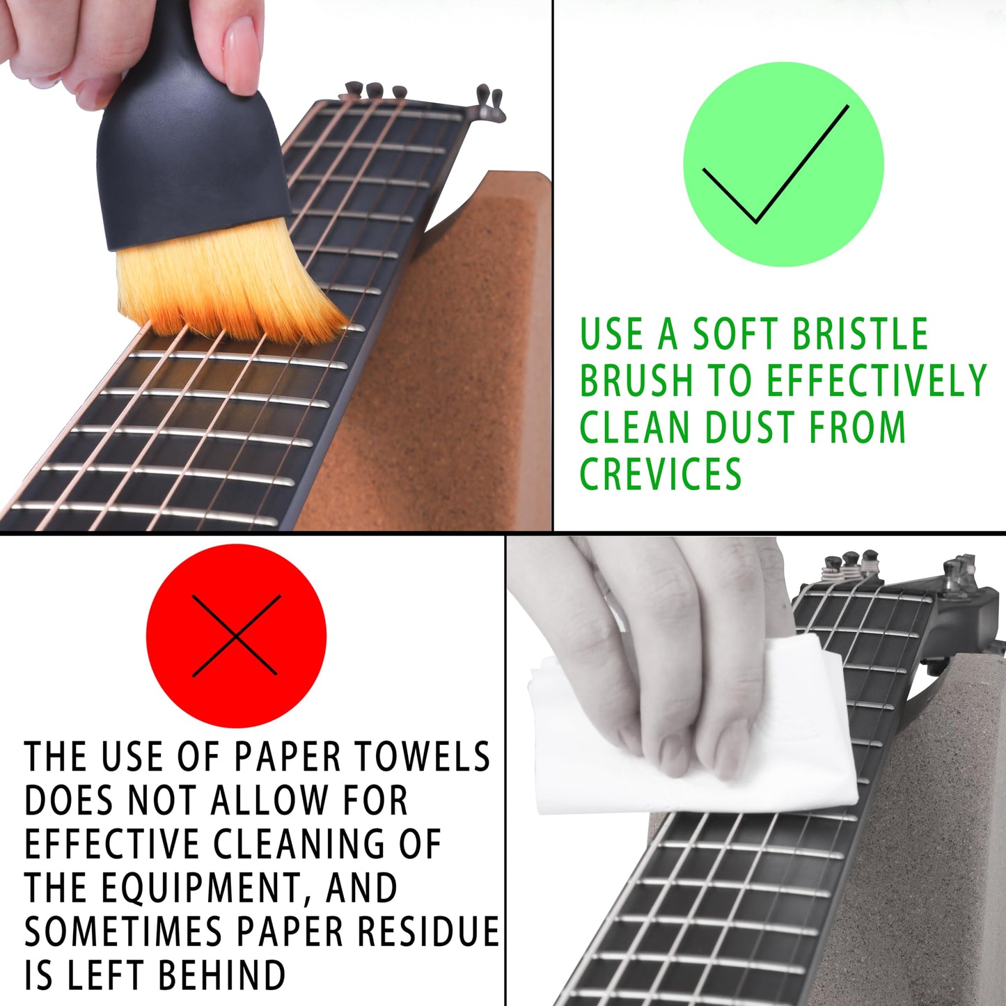 Guitar Cleaning Kit Including Guitar Work Mat,Guitar Neck Rest,Guitar String Winder and Cutter Tool for Acoustic Guitar Electric Guitar Ukulele Violins Bass Banjo, Gift for Musicians