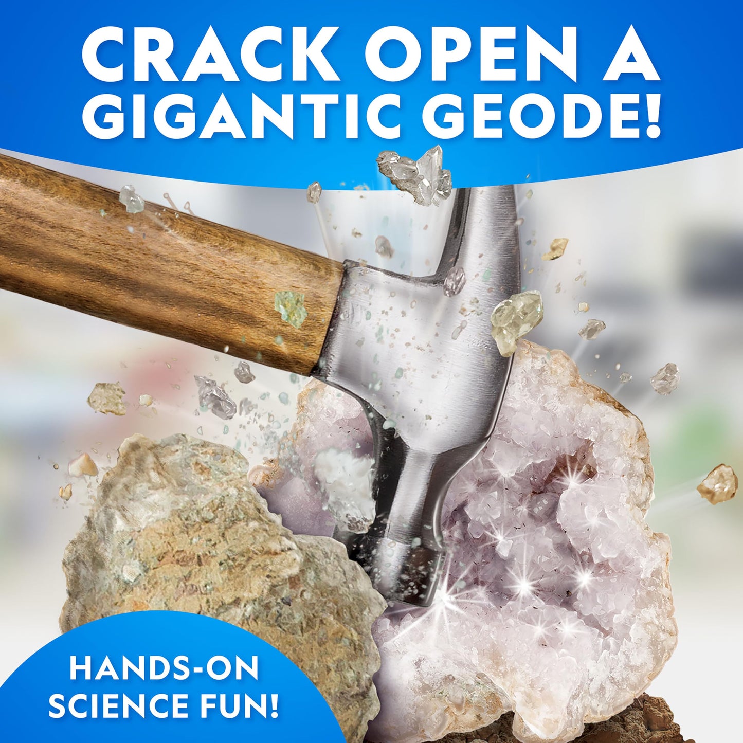 National Geographic Gigantic Geode Kit – Break Open a Huge Geode with Crystals Inside, Earth Science Kit for Kids, Fun Geology Activity, Rock and Mineral Gift for Boys and Girls