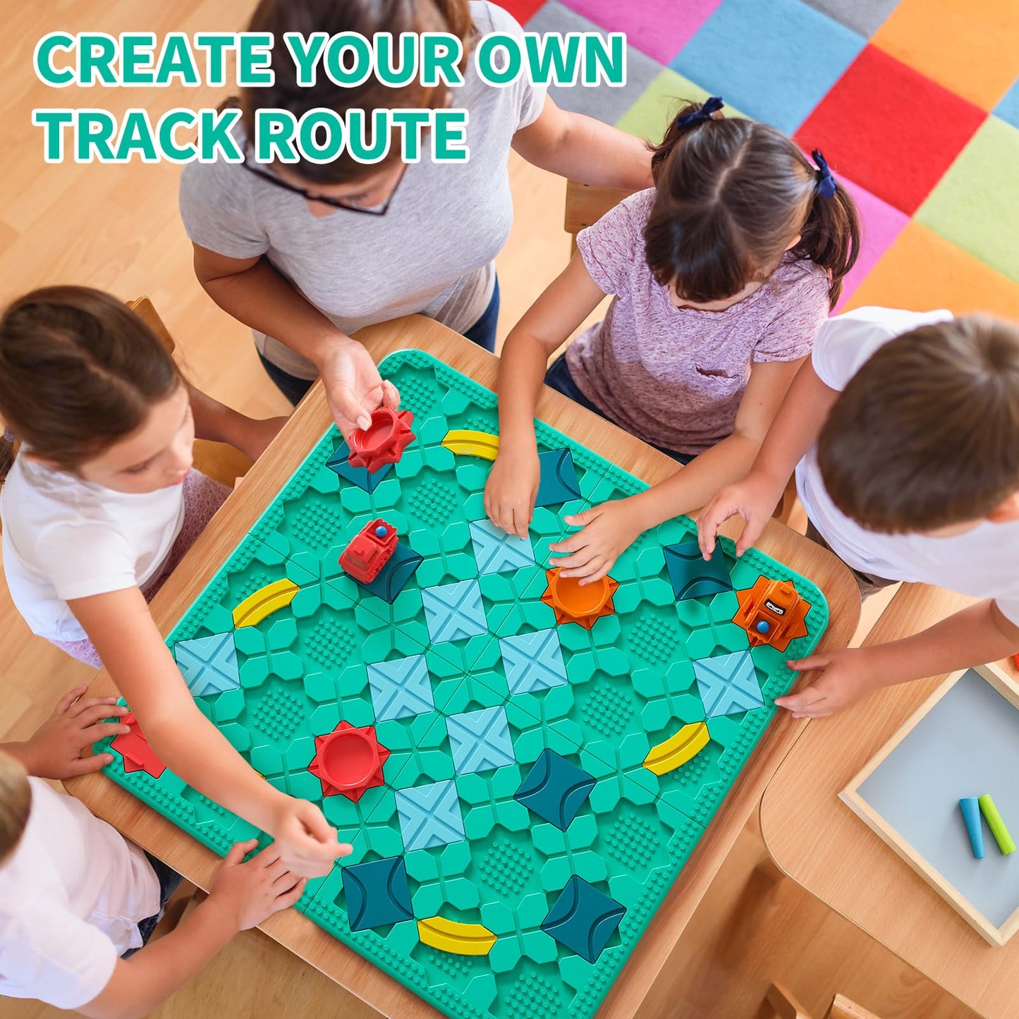 Logical Road Builder Games, STEM Family Board Game, Large Educational Smart Brain Teasers Puzzles Toys, Preschool Learning Early Montessori Birthday Gifts for Kids Boys Girls Age 4-8 Year Old (Green)
