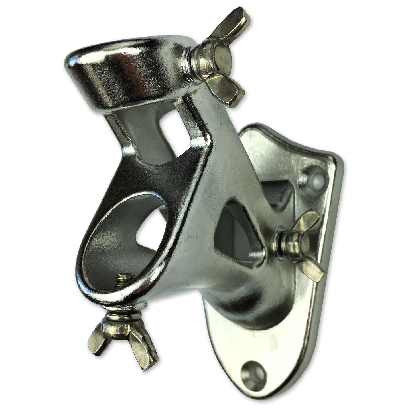 USA Flag Co. Titan Stainless Steel Flag Pole Bracket - Ultra Heavy Duty 1-inch Mount for American Flag Flagpoles | 2-Way Angle Holder (Silver)