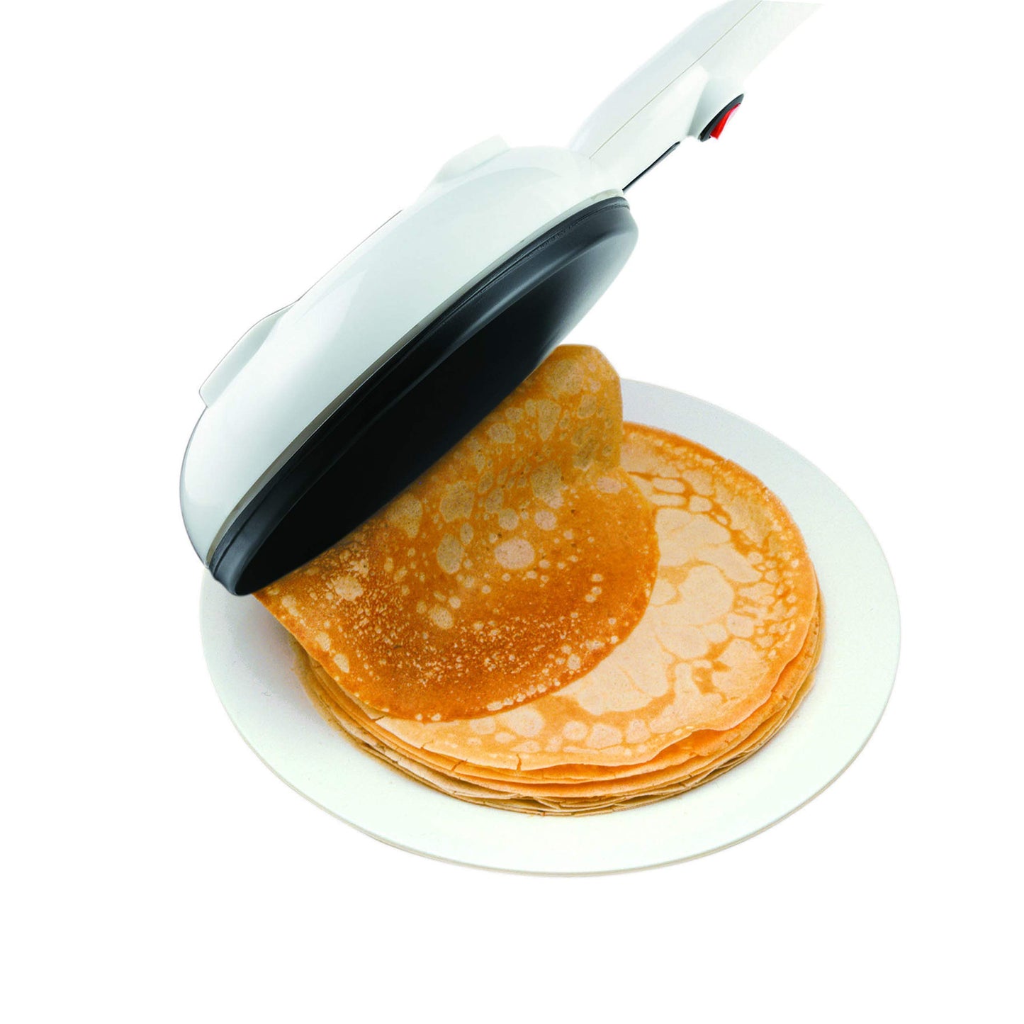 Salton Cordless Crepe & Tortilla Maker | Bonus Batter Dish & Spatula | Non-Stick Surface | Automatic Temperature Control | Makes 7.5” Crepes & Tortillas | 800W | White | 100% Canadian-owned & operated