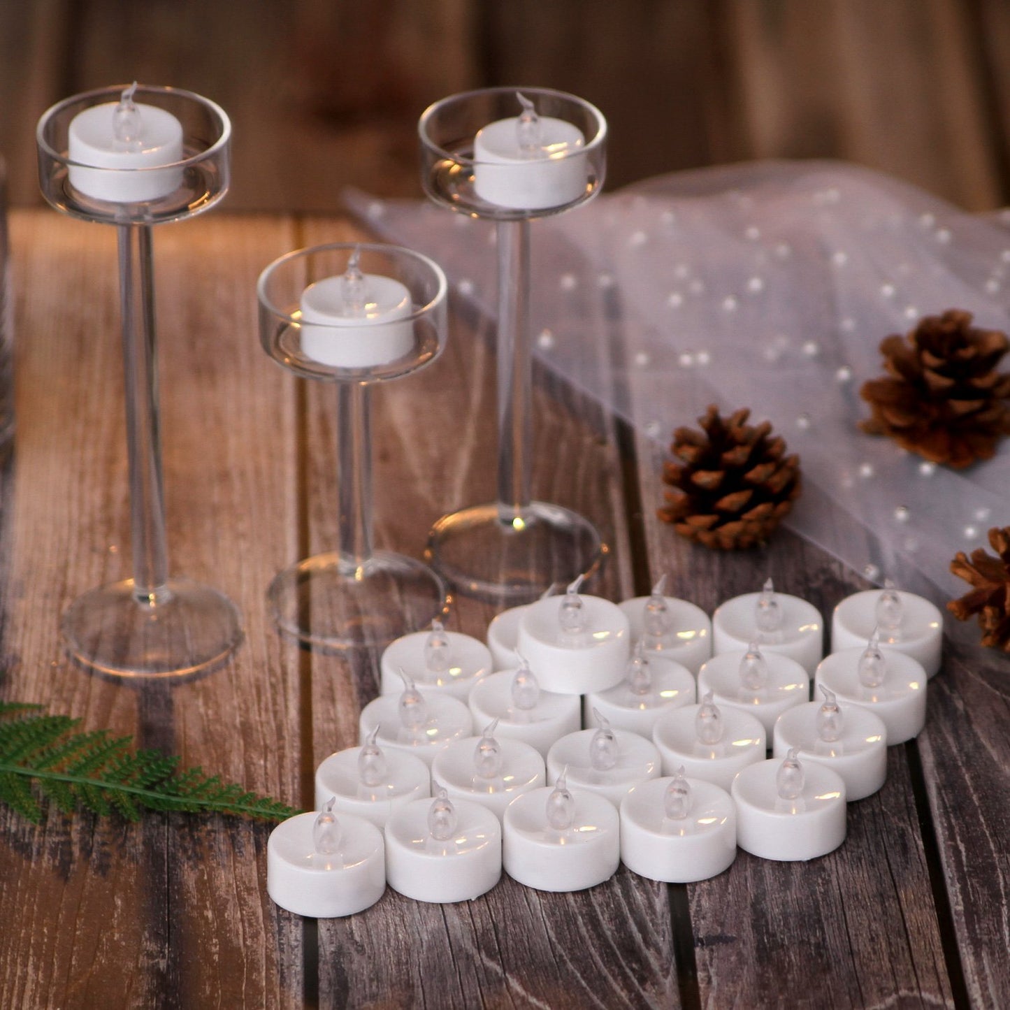 AGPtEK Tea Lights, 100 Pack Flickering Flameless LED Battery Operated Candles Long Lasting Tealight for Wedding Holiday Party Home Decoration(Cool White)