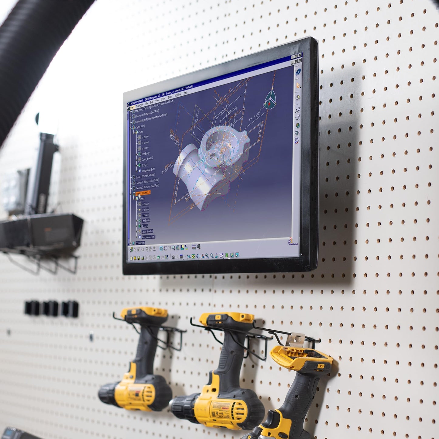 VIVO Articulating Single Monitor Pegboard Mount, Fits Screens up to 32 inches and Peg Boards up to 0.25 inches Thick with 1 inch Hole Spacing, Black, Mount-PB1