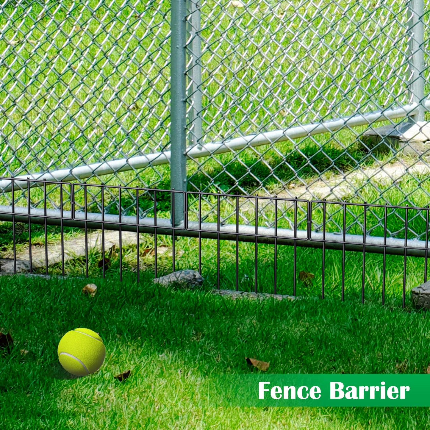 19 Pack Animal Barrier Fence, 17 in(H) X 20 Ft(L) Decorative Garden Fencing, Rustproof Metal Wire Garden Fence Border, Dog Rabbits Ground Stakes Fence for Landscape Patio.