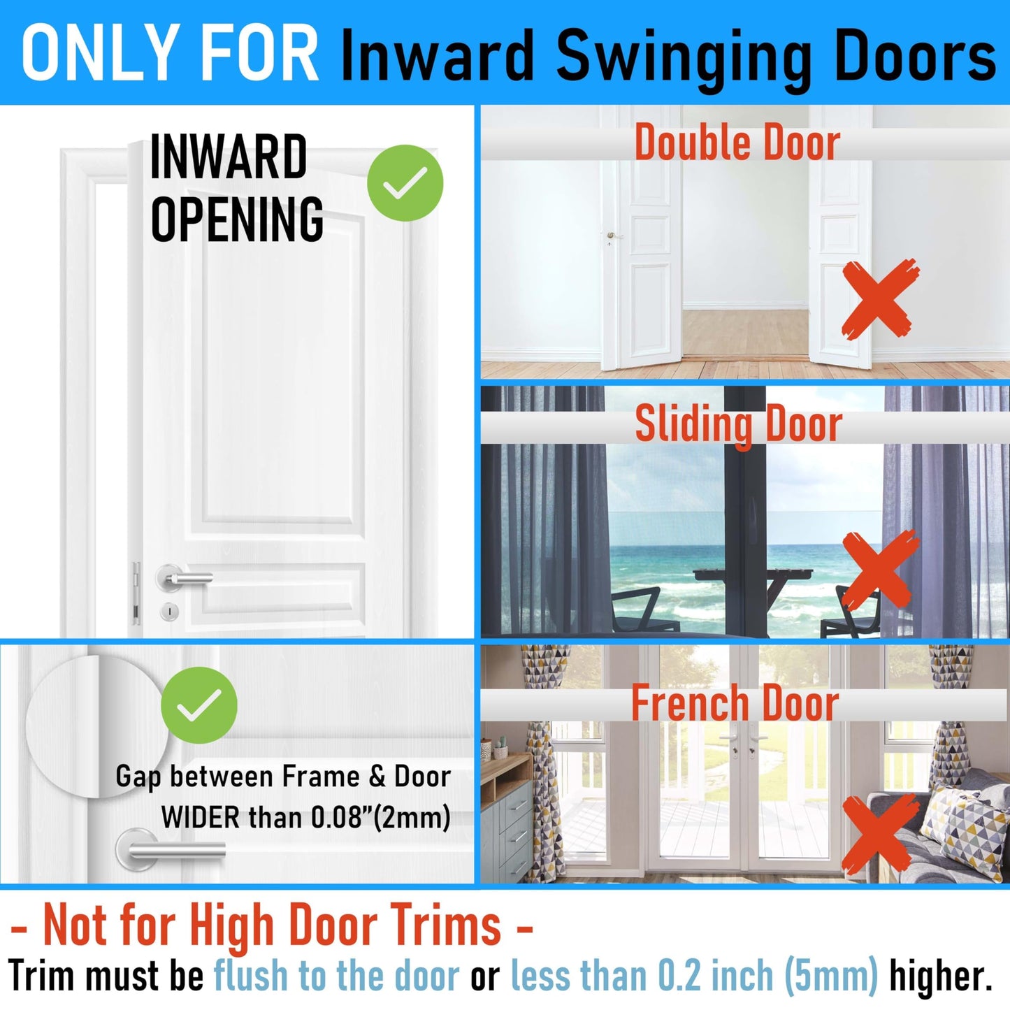 Steinwhale 4Pack Home Security Door Reinforcement Lock, Childproof Safety Door Lock Latch Inside Stopper, Add High Security to Prevent Home Unauthorized Entry, Aluminum Construction Finish Black