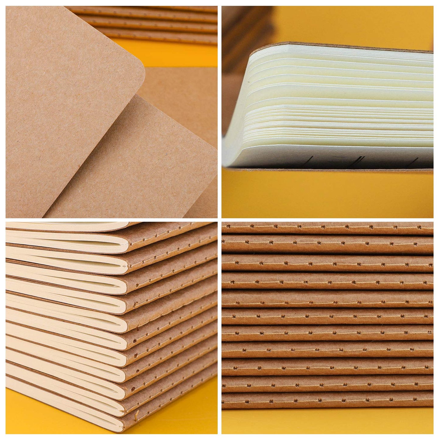 EUSOAR Pocket Notebook Journal, A6 36 Pack 3.9" x 5.5" 60 Pages Softcover Lined Kraft Notebooks, Memo Scratch Pads Notepad Travel Journal Sketchbook, Office Subject Writing Diary Notebooks